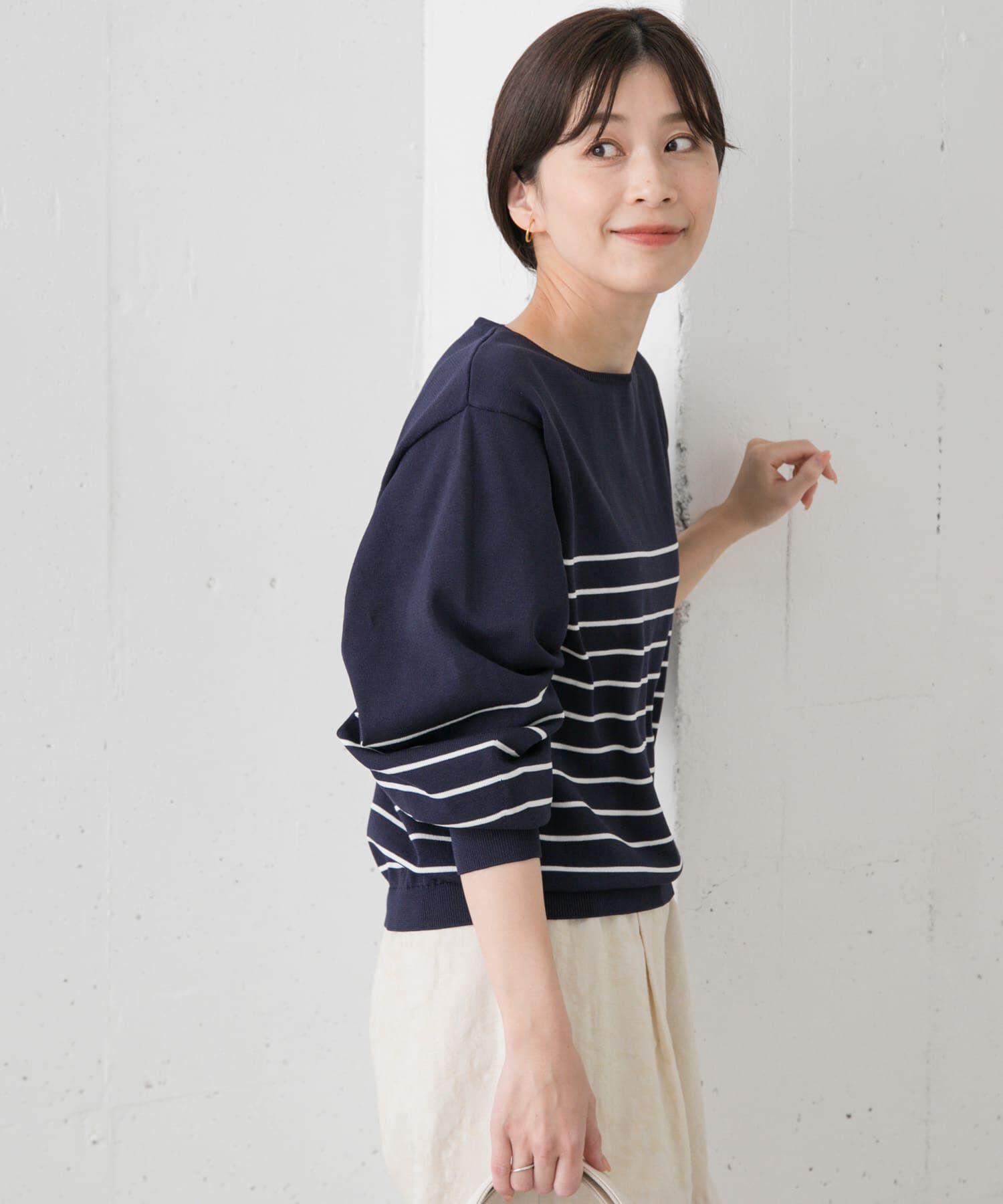 URBAN RESEARCH DOORS「ウォッシャブルUVボーダーニット」|ニット・セーター|