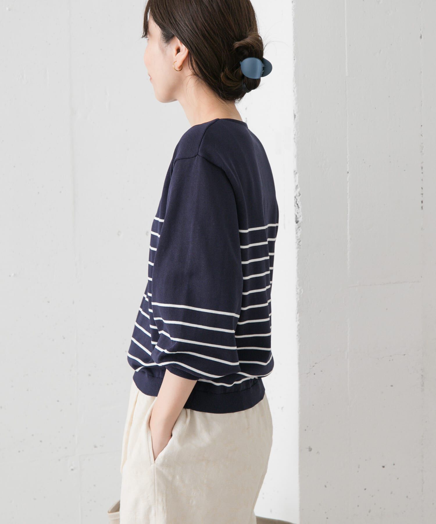 URBAN RESEARCH DOORS「ウォッシャブルUVボーダーニット」|ニット・セーター|