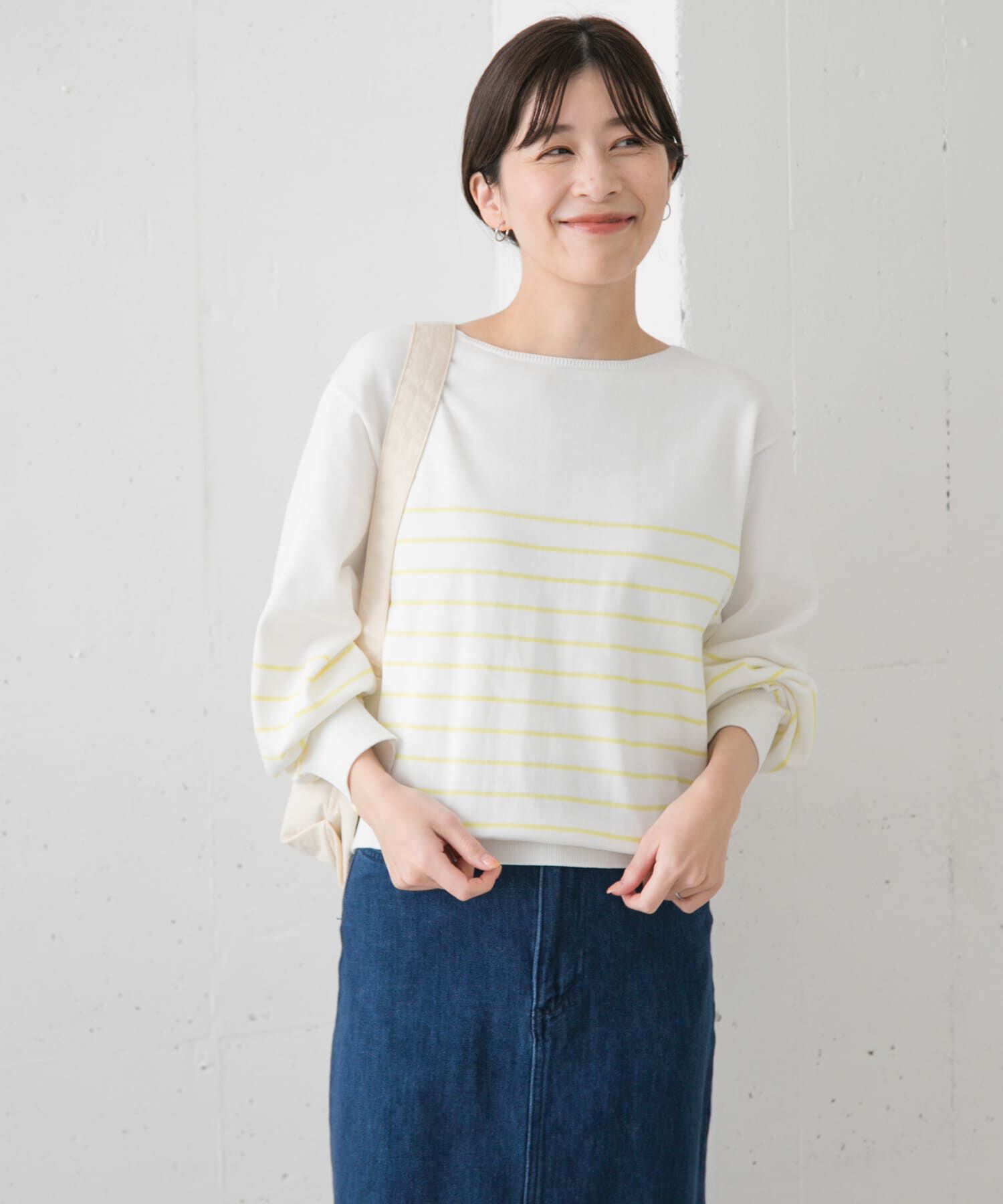 URBAN RESEARCH DOORS「ウォッシャブルUVボーダーニット」|ニット・セーター|