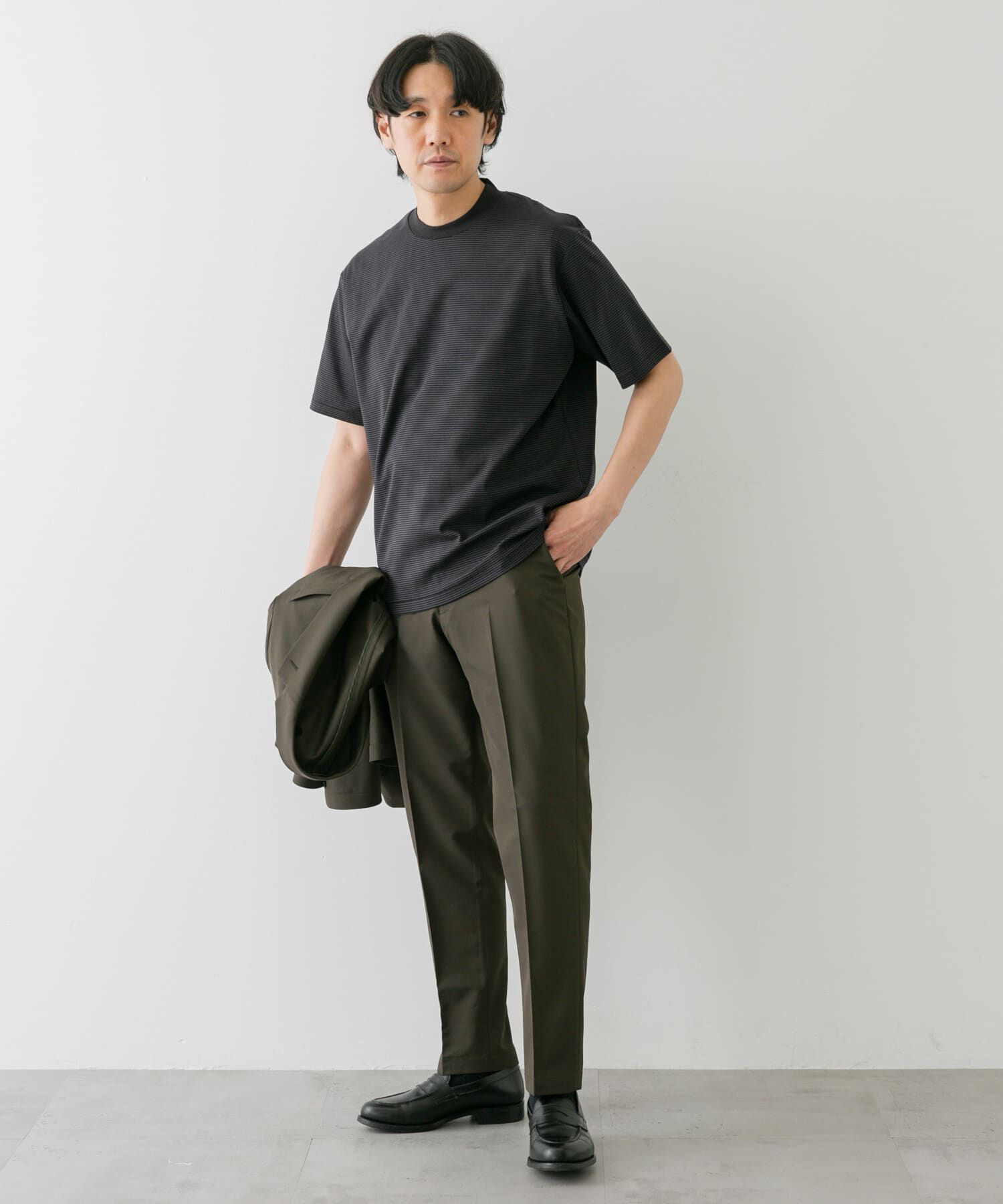 URBAN RESEARCH DOORS「『抗菌/防臭』LIFE STYLE TAILOR　シルケットポンチストレッチTシャツ」|シャツ・ブラウス|