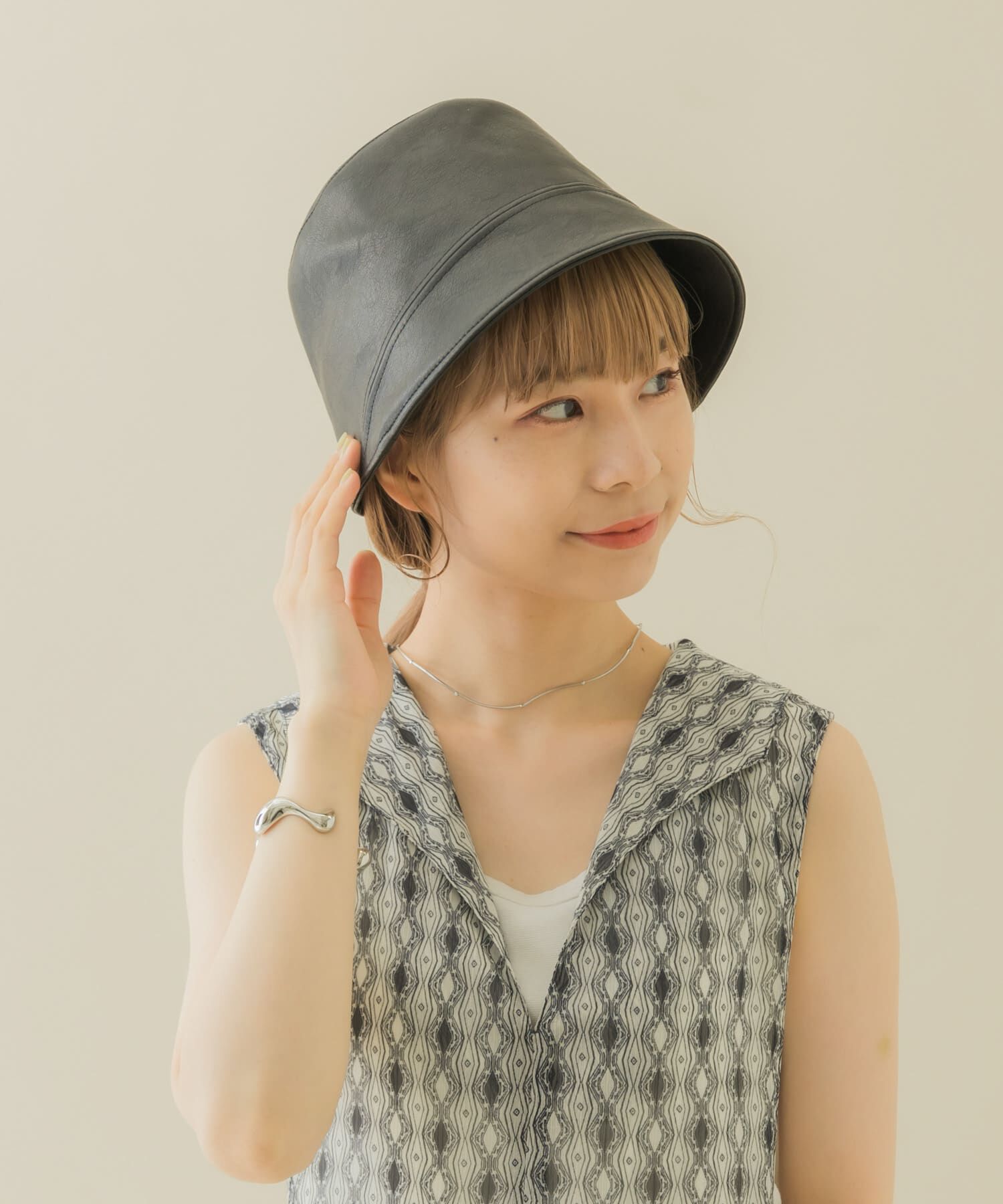 SMELLY「フロントラインフェイクレザーハット」|ハット|