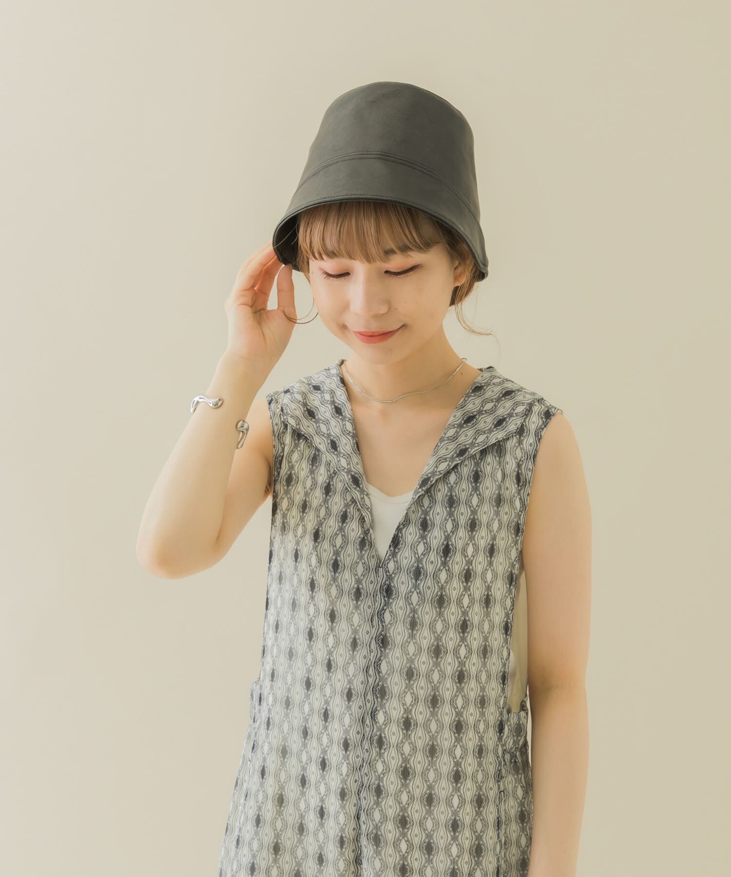 SMELLY「フロントラインフェイクレザーハット」|ハット|