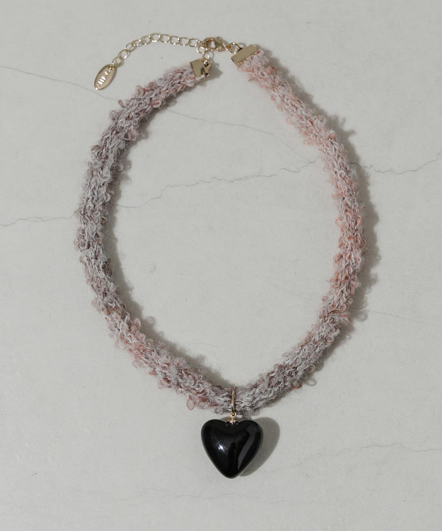 SMELLY「ハートトップニットコードチョーカーネックレス」|ネックレス|ベージュ