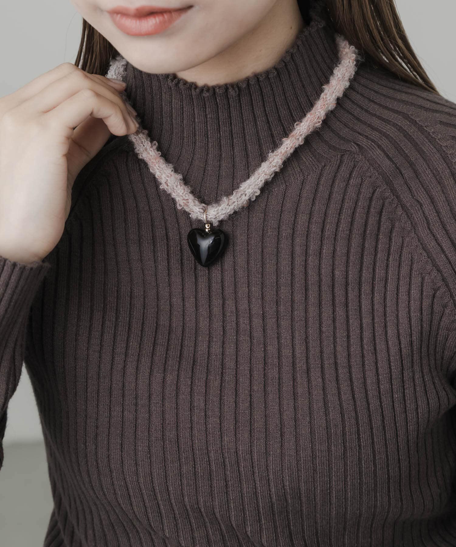 SMELLY「ハートトップニットコードチョーカーネックレス」|ネックレス|