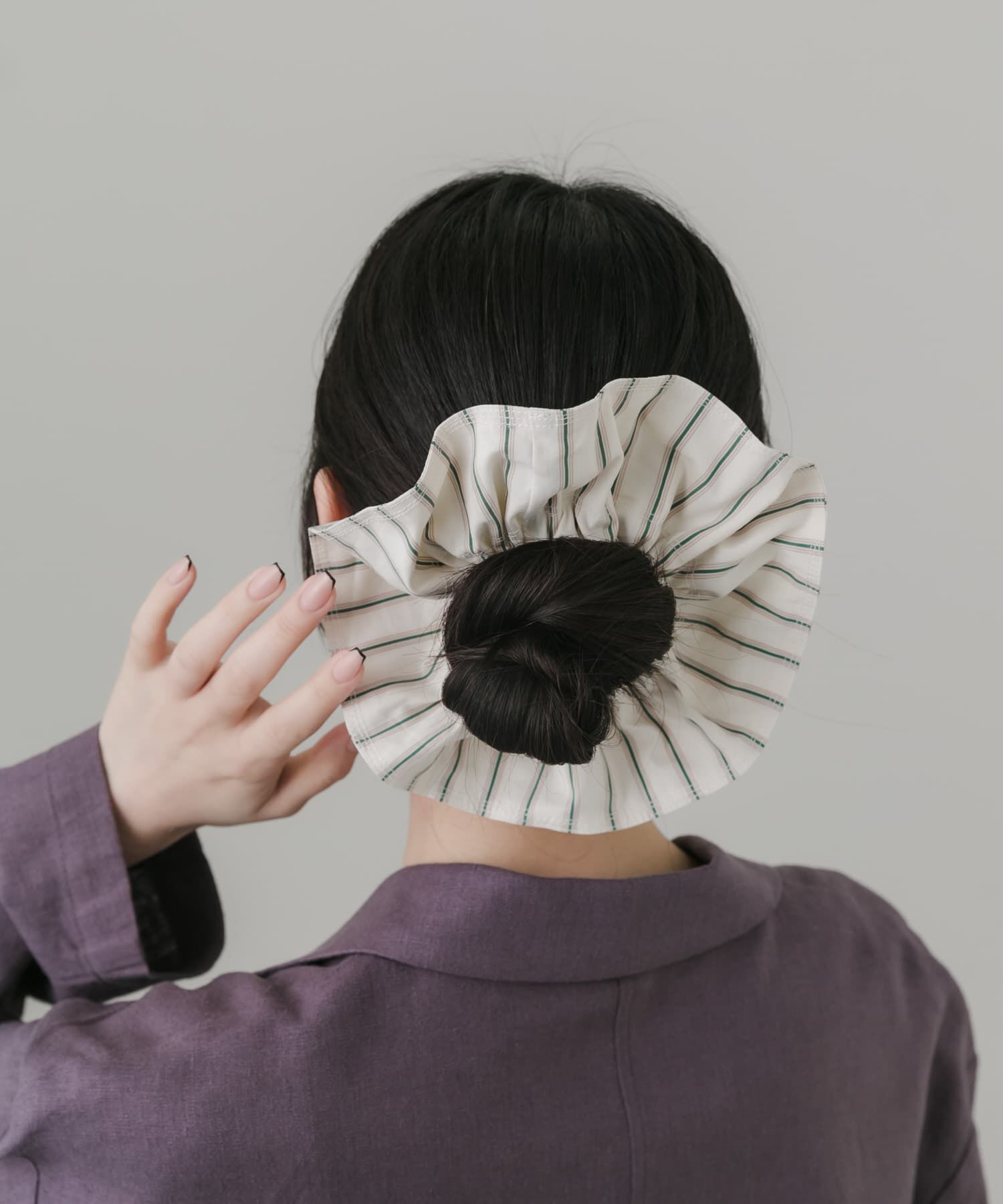 SMELLY「ストライプビッグシュシュ」|ヘアゴム・シュシュ|