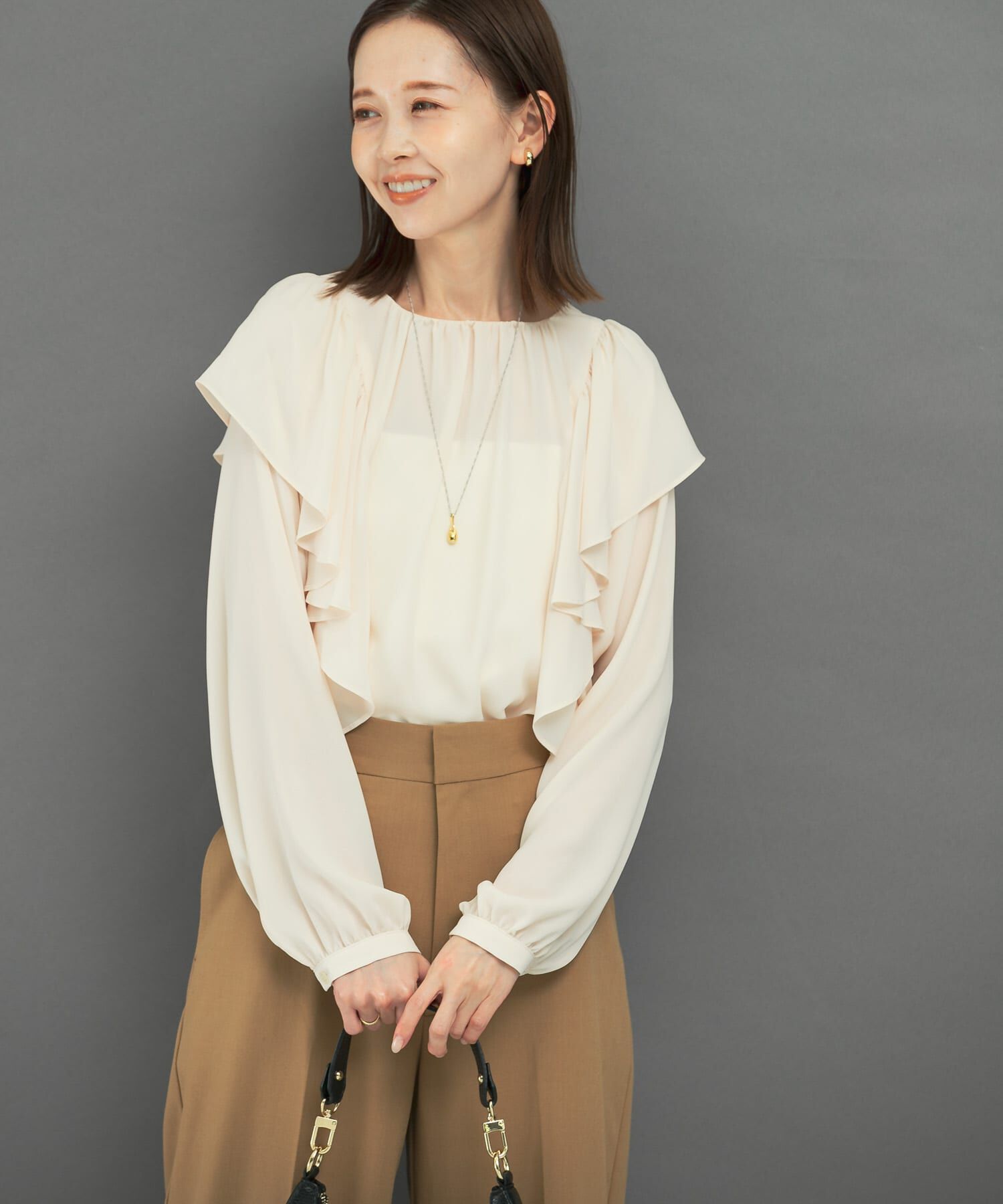 URBAN RESEARCH ROSSO「フリルラッフルブラウス」|シャツ・ブラウス|