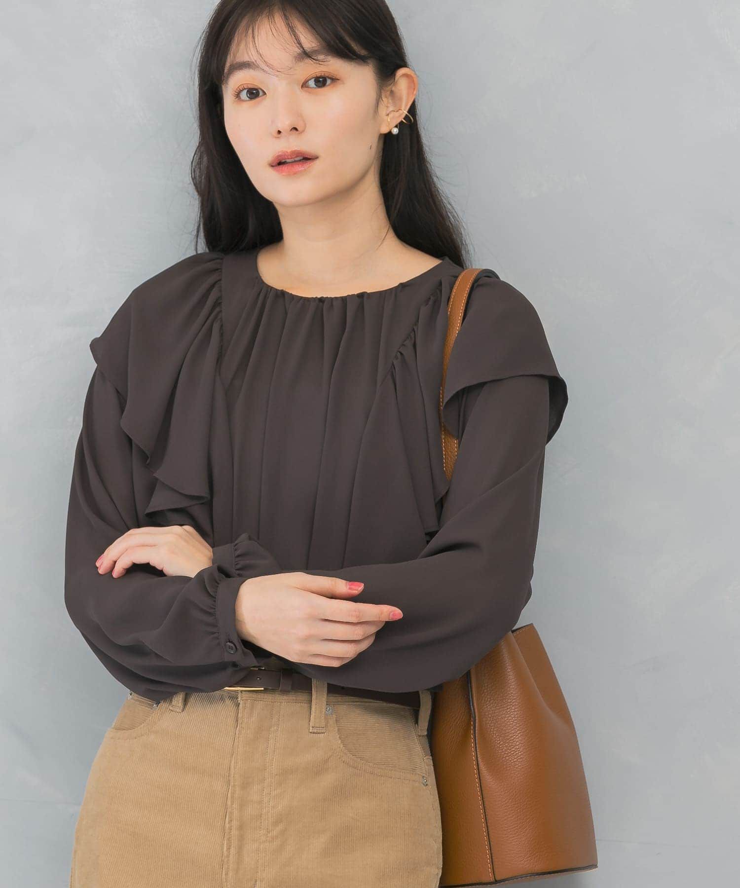 URBAN RESEARCH ROSSO「フリルラッフルブラウス」|シャツ・ブラウス|