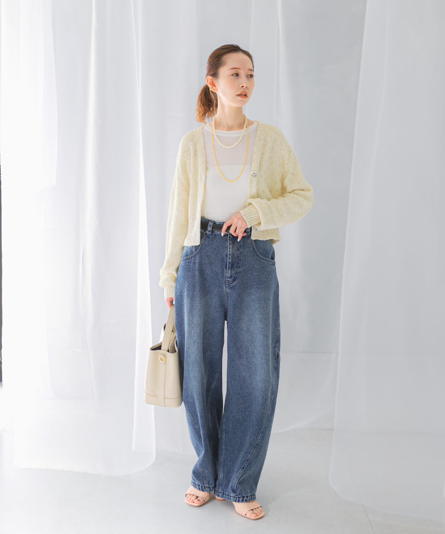 URBAN RESEARCH ROSSO「ラメミックスショートカーディガン」|カーディガン|