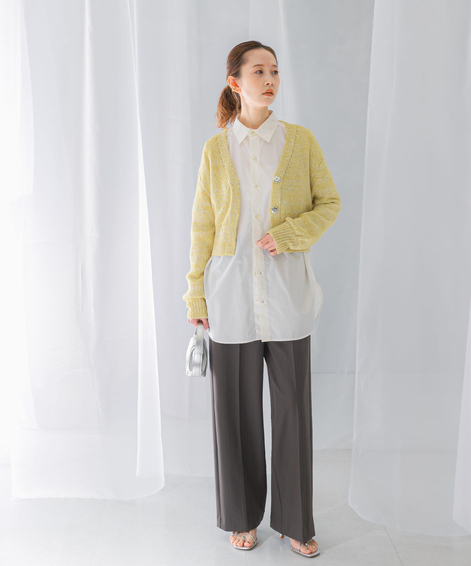 URBAN RESEARCH ROSSO「ラメミックスショートカーディガン」|カーディガン|