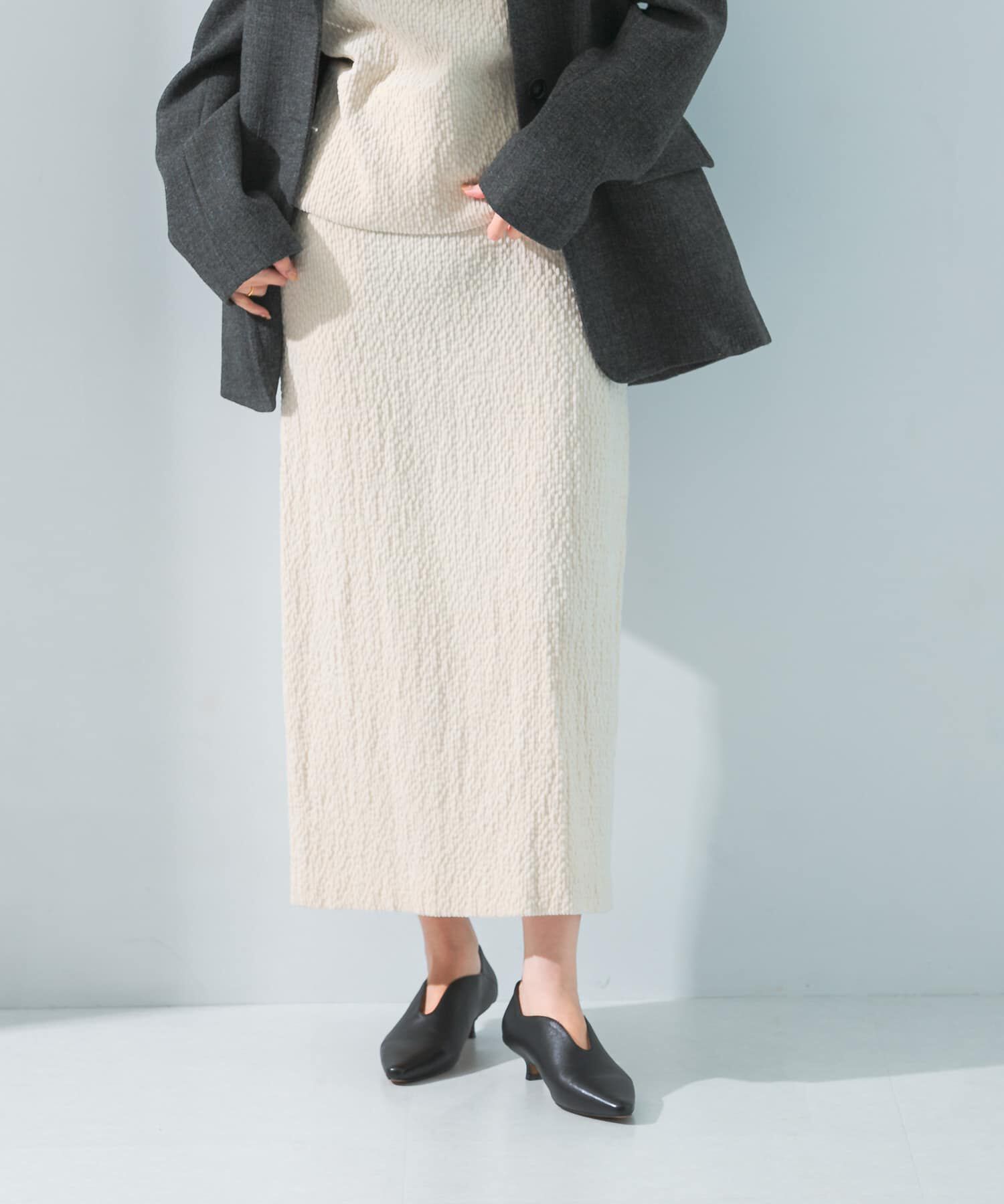 URBAN RESEARCH ROSSO「le　CORDUROY H-LINE SKIRT」|スカート|アイボリー