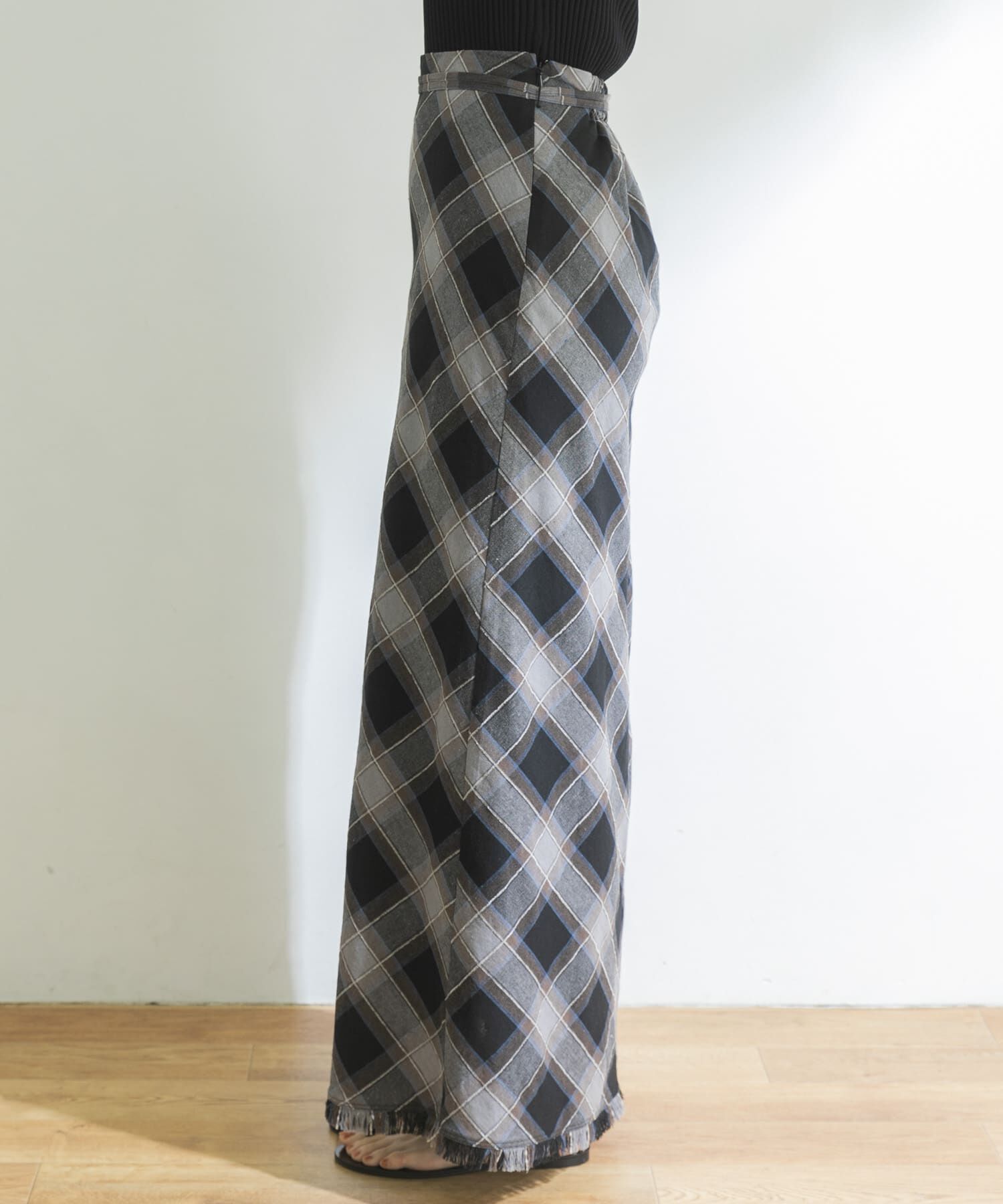 URBAN RESEARCH「バイアスチェックフリンジスカート」|スカート|