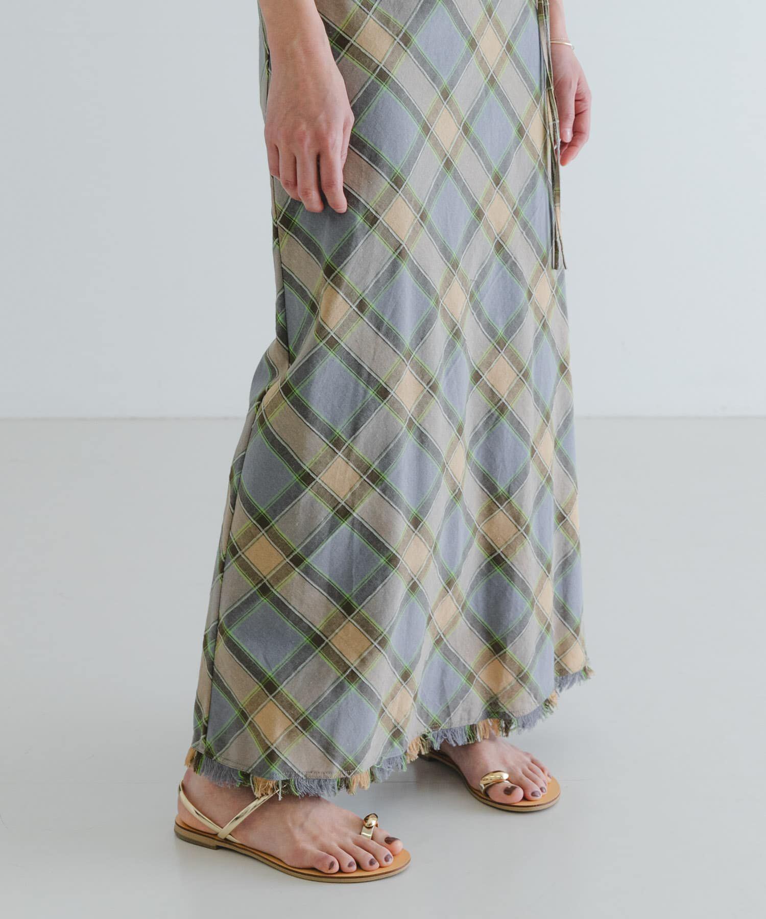 URBAN RESEARCH「バイアスチェックフリンジスカート」|スカート|