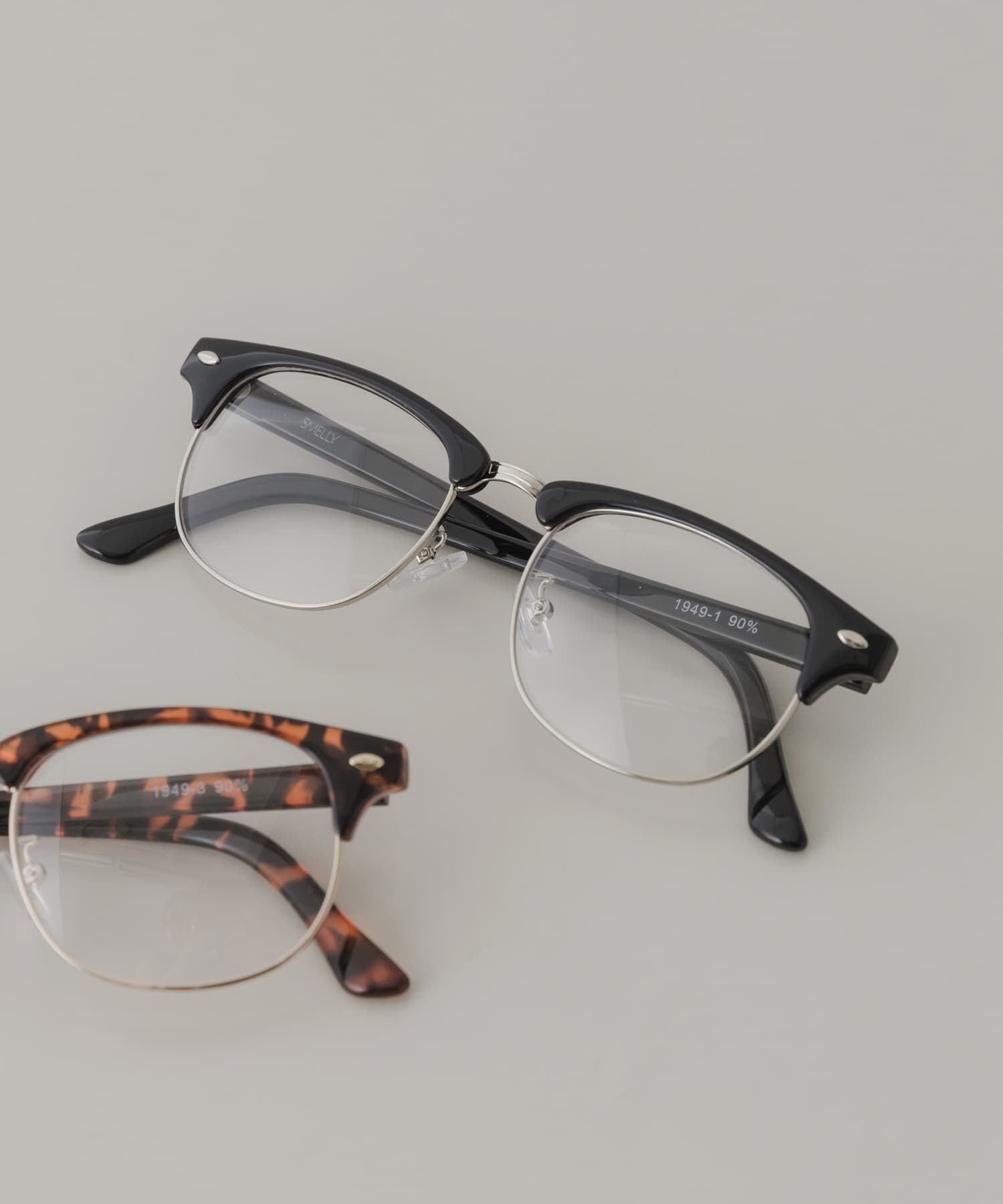 SMELLY「ハーフリムダテメガネ」|メガネ|ブラック