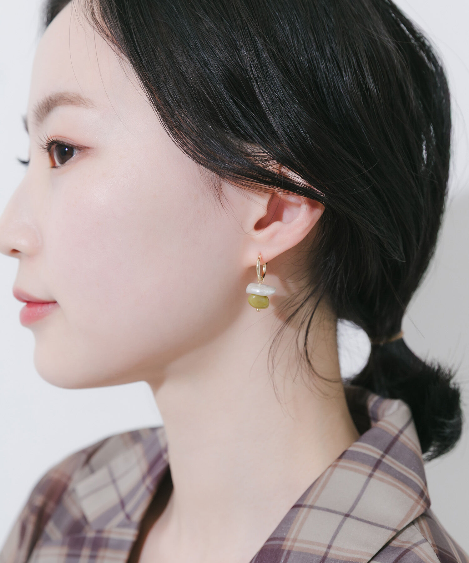 SMELLY「モチーフパールドロップフープピアス」|ピアス|