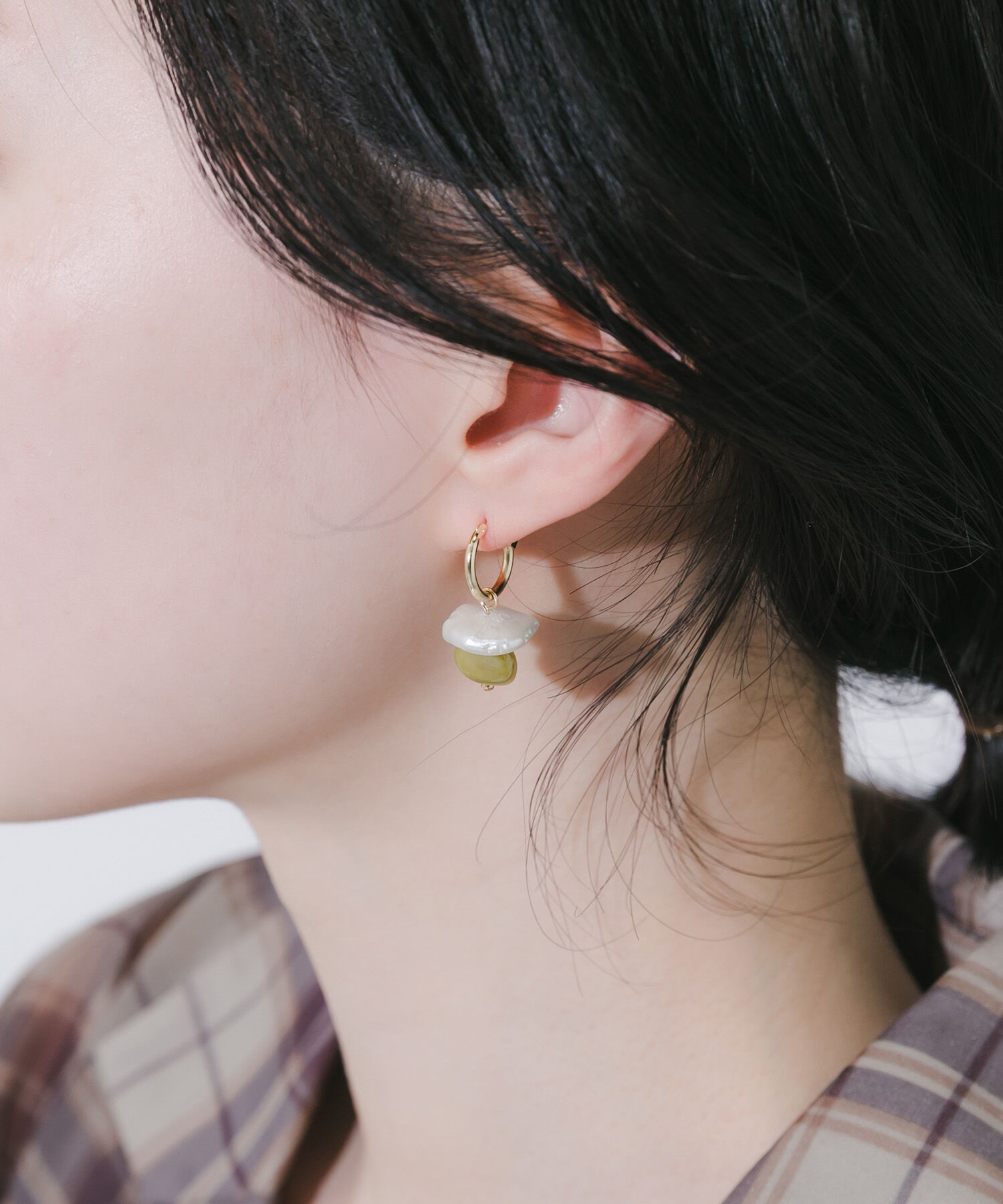 SMELLY「モチーフパールドロップフープピアス」|ピアス|