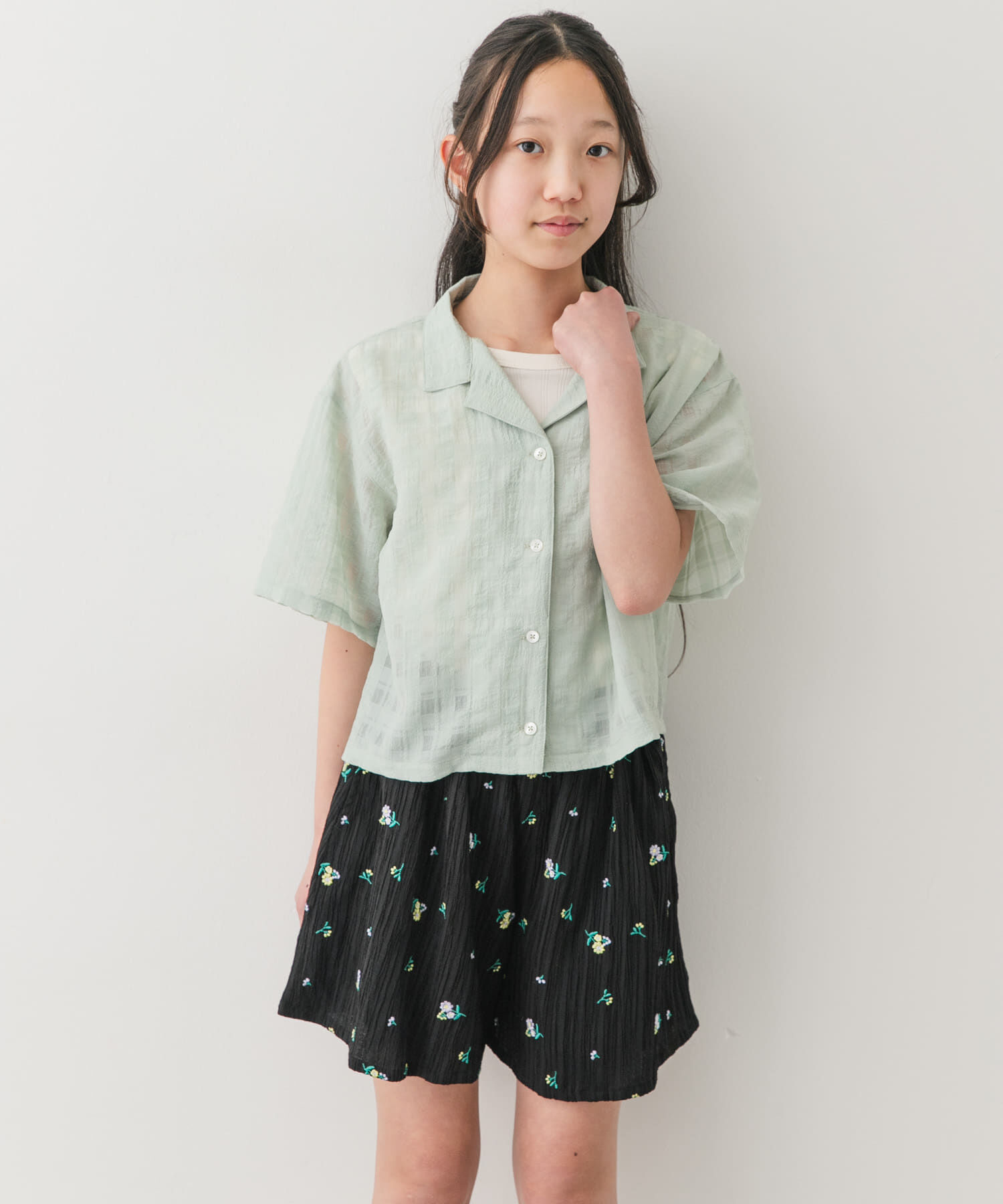 URBAN RESEARCH DOORS「『150サイズ』シアーチェックオープンカラーシャツ(KIDS)」|その他|