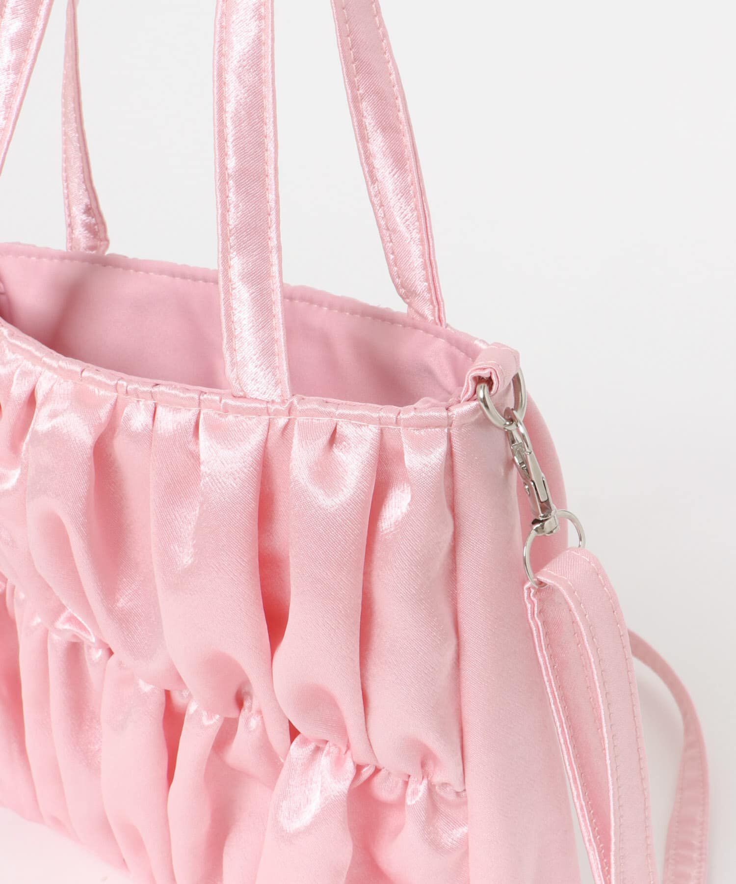  「サテンギャザーハンドBAG」|ハンドバッグ|