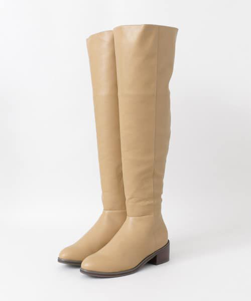  「ニーハイブーツ&there4;」|ショートブーツ|ベージュ