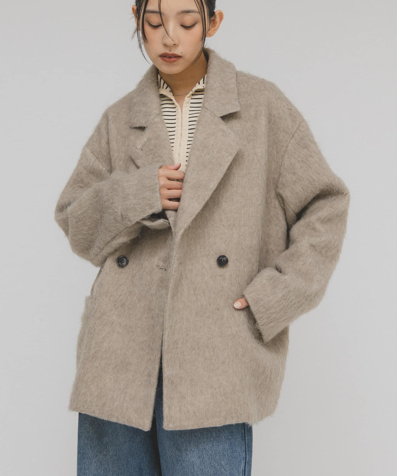  「シャギーテーラードジャケット」|その他|モカ