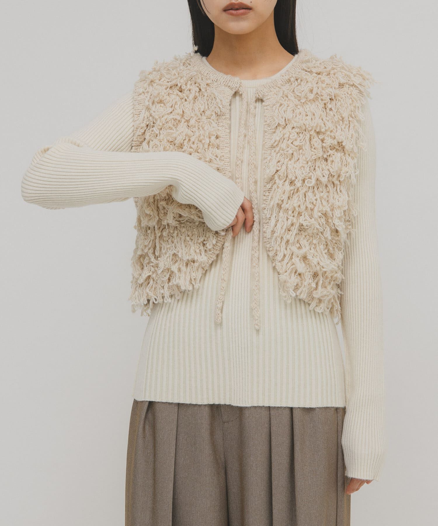  「illi　ランダムRIBクルーネックニット」|ニット・セーター|