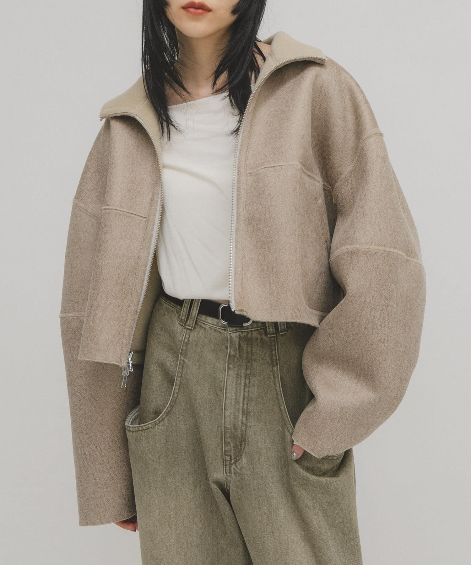  「リバーシブルボアジャケット」|ノーカラーコート|