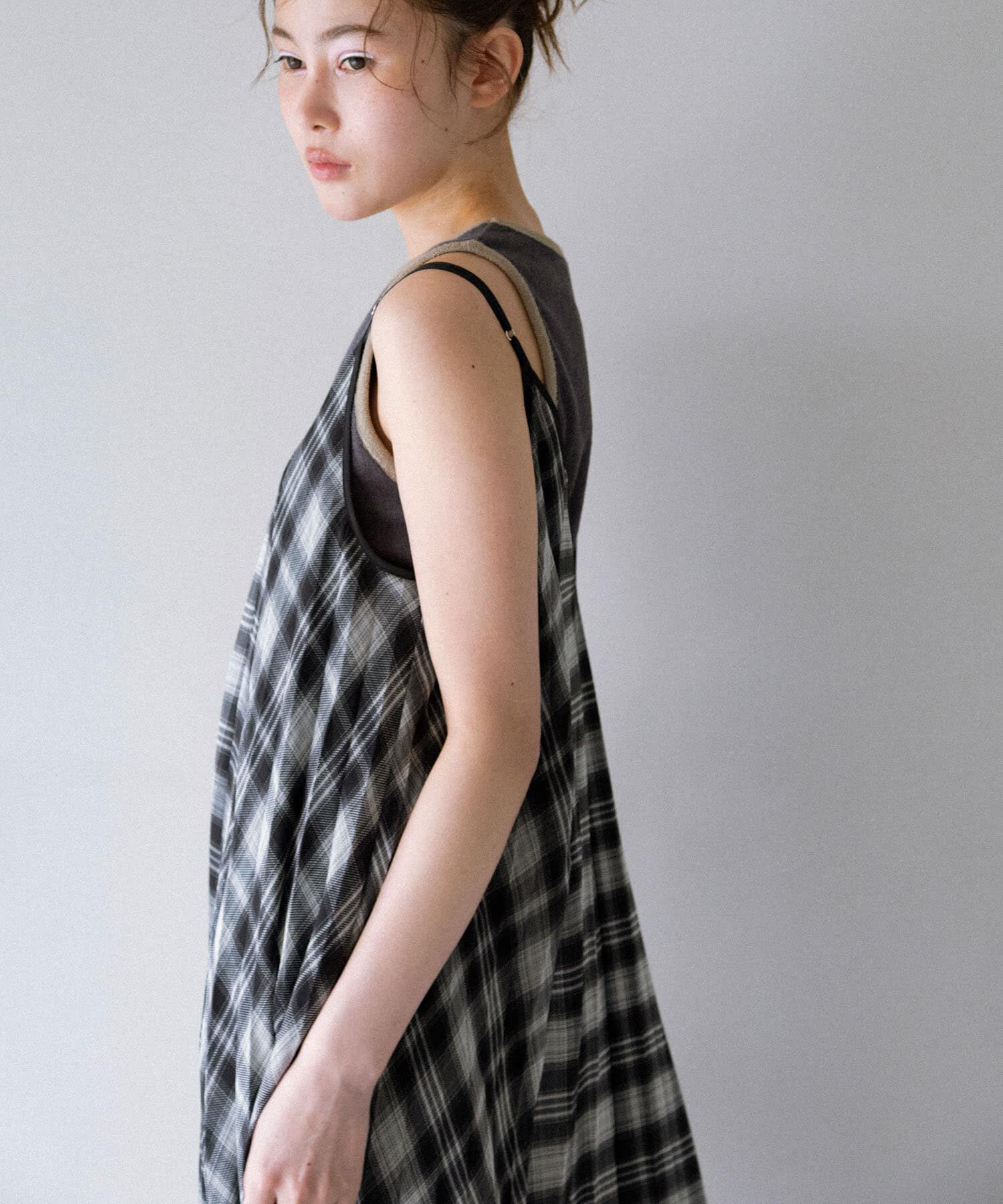 「チェックプリーツキャミワンピース」|その他|