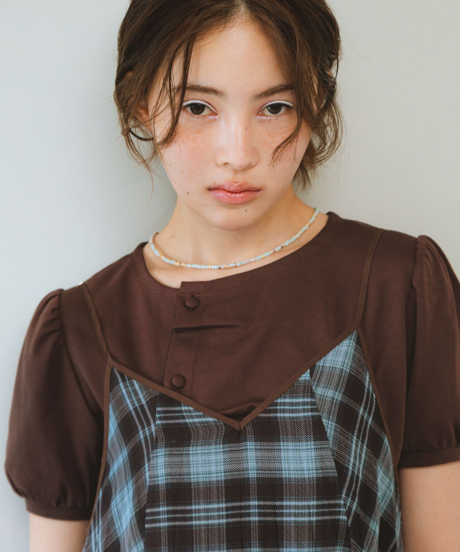  「チェックプリーツキャミワンピース」|その他|