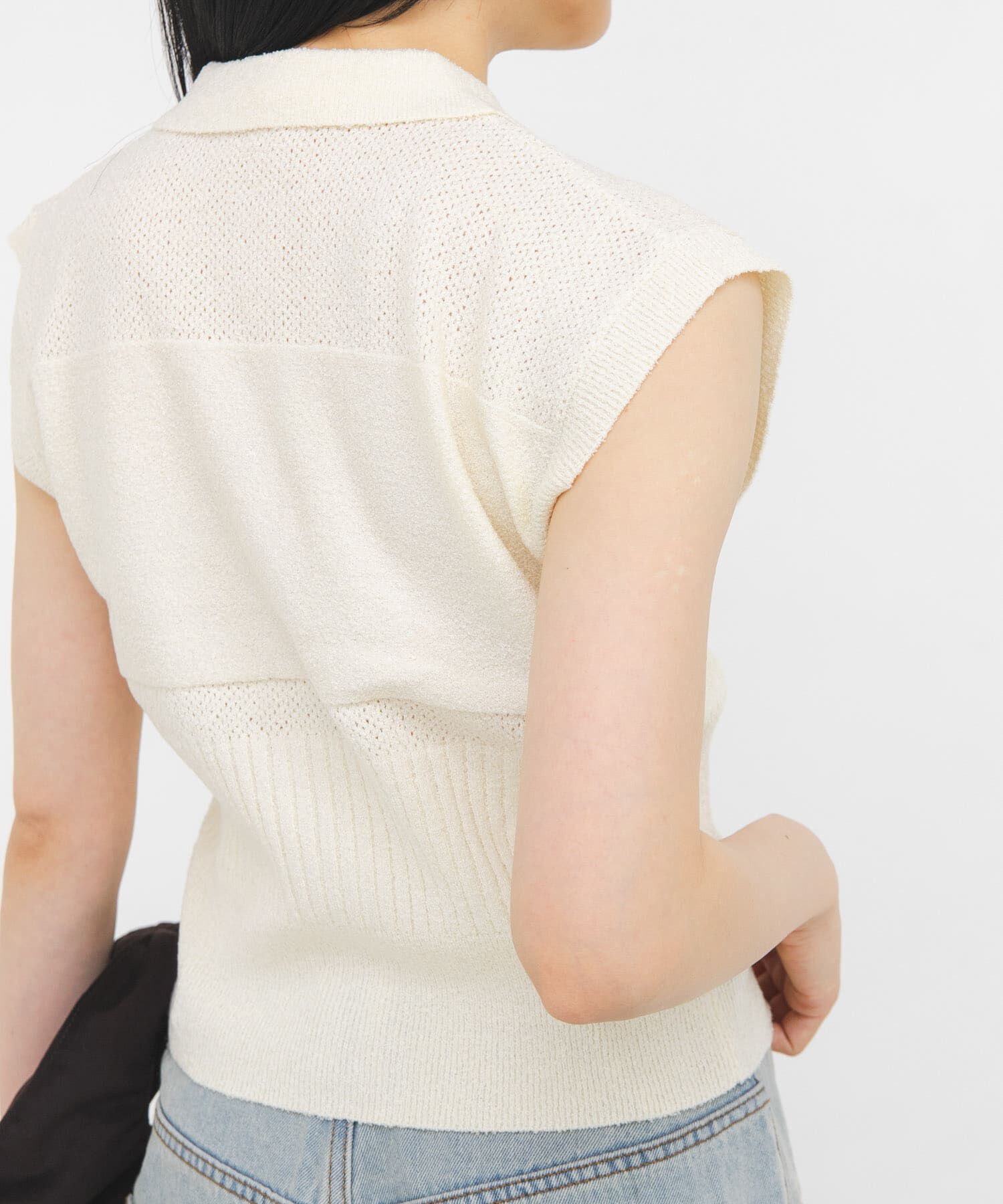  「スリーブレスニットシャツ」|ニット・セーター|