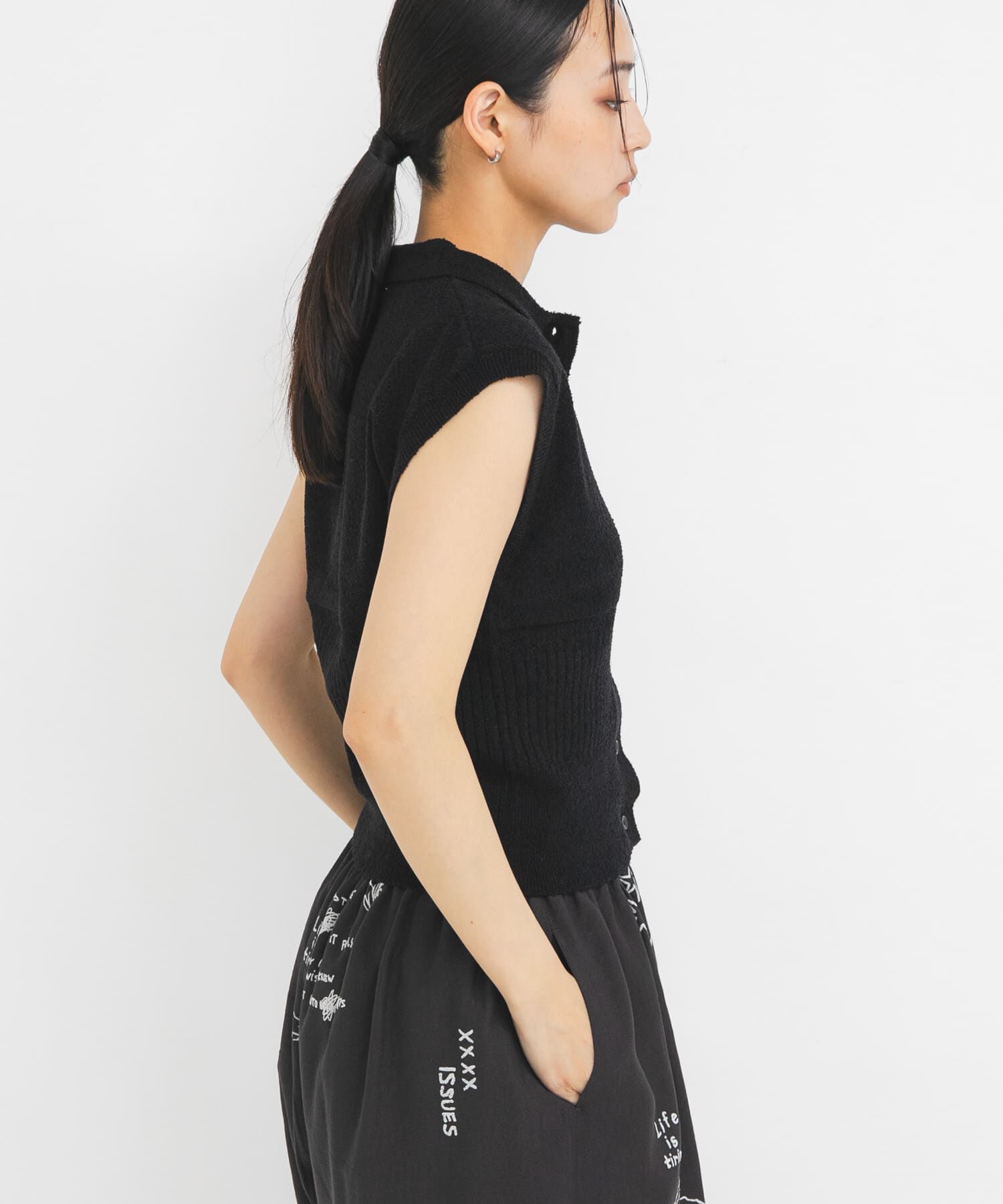  「スリーブレスニットシャツ」|ニット・セーター|