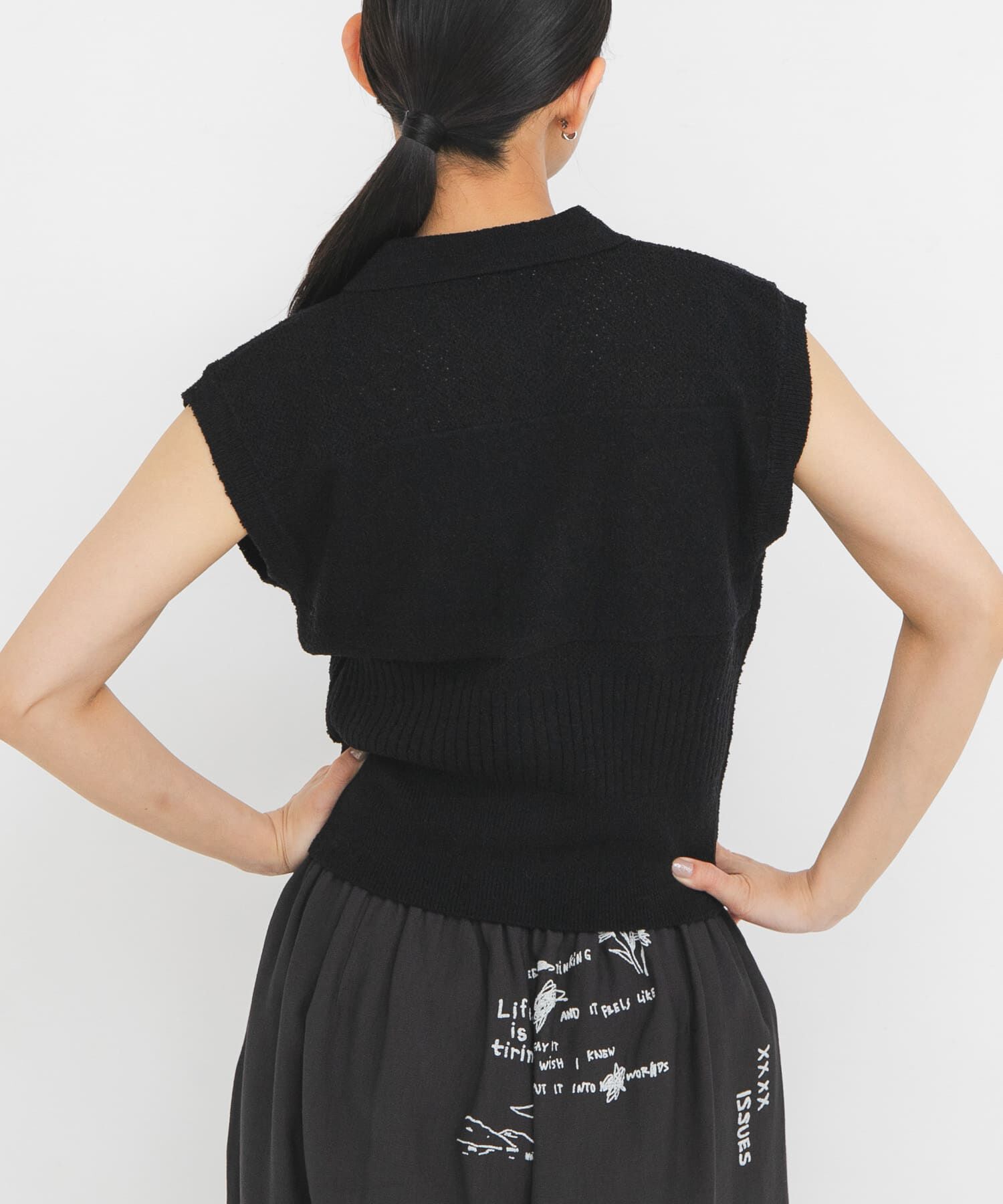  「スリーブレスニットシャツ」|ニット・セーター|