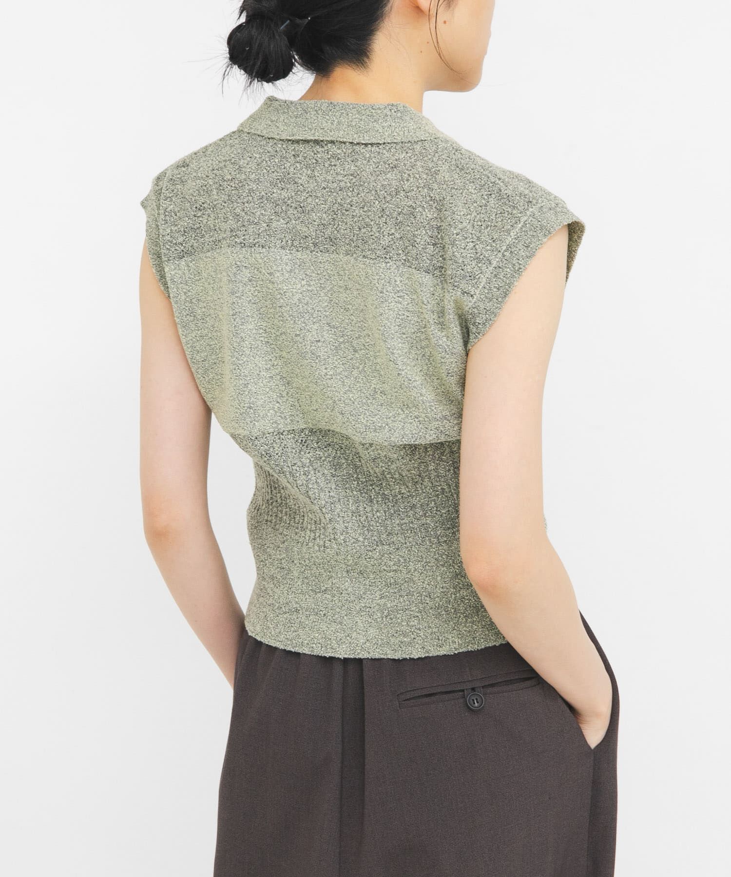  「スリーブレスニットシャツ」|ニット・セーター|