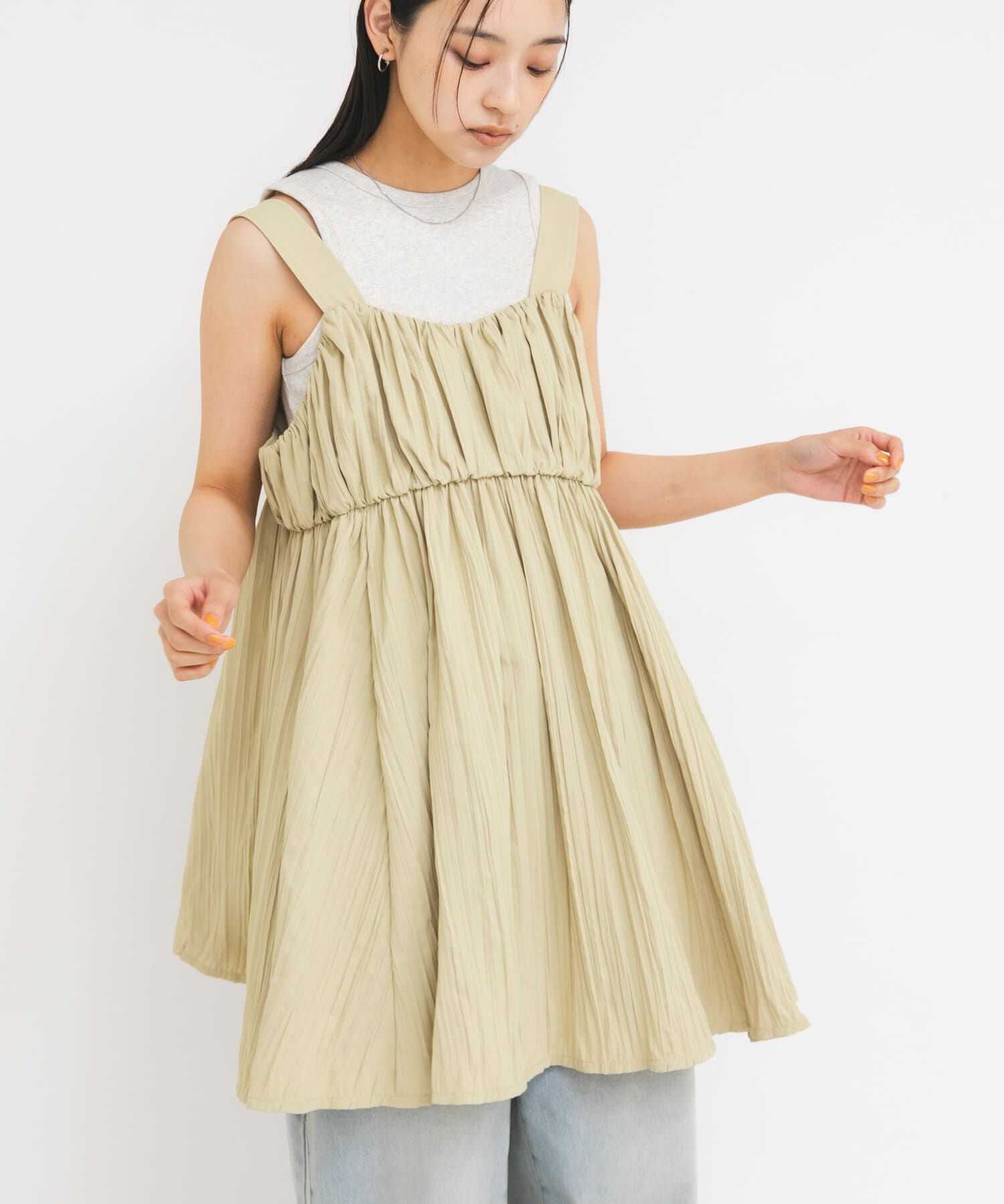  「クリンクルミニワンピース」|ワンピース|