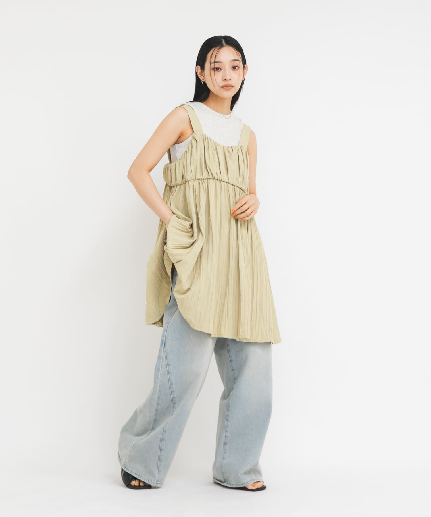  「クリンクルミニワンピース」|ワンピース|