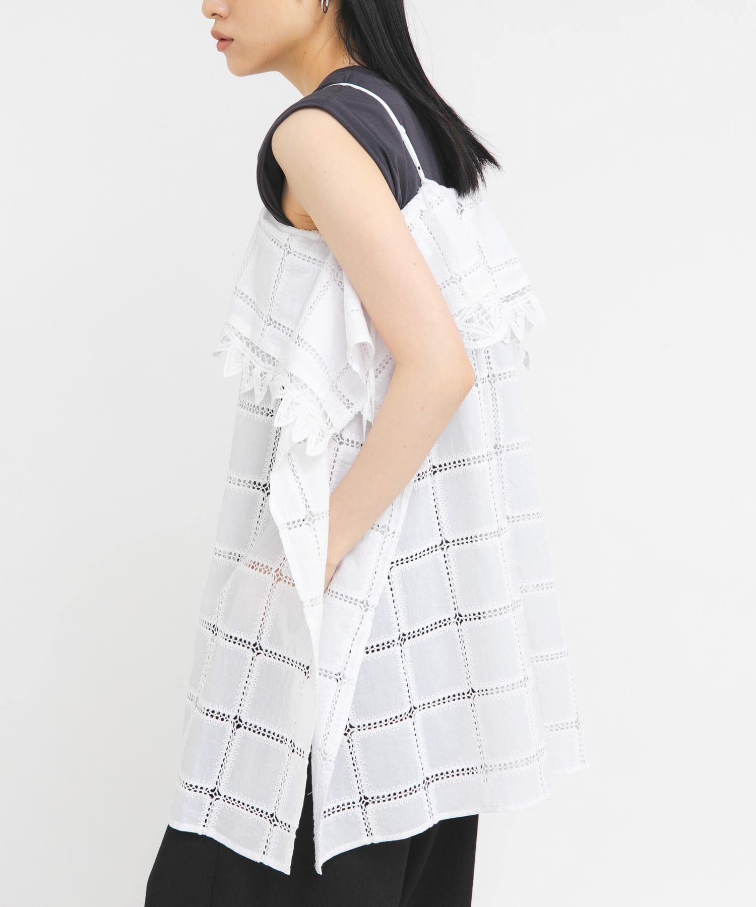  「2WAYアイレットエンブロイダリーワンピース」|ワンピース|