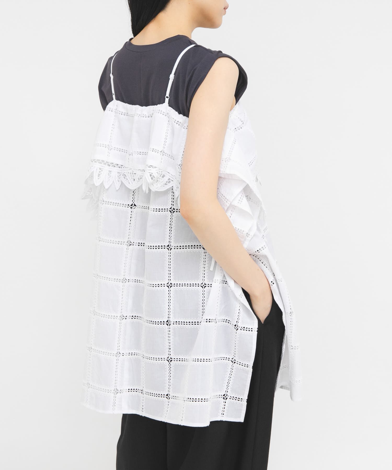  「2WAYアイレットエンブロイダリーワンピース」|ワンピース|