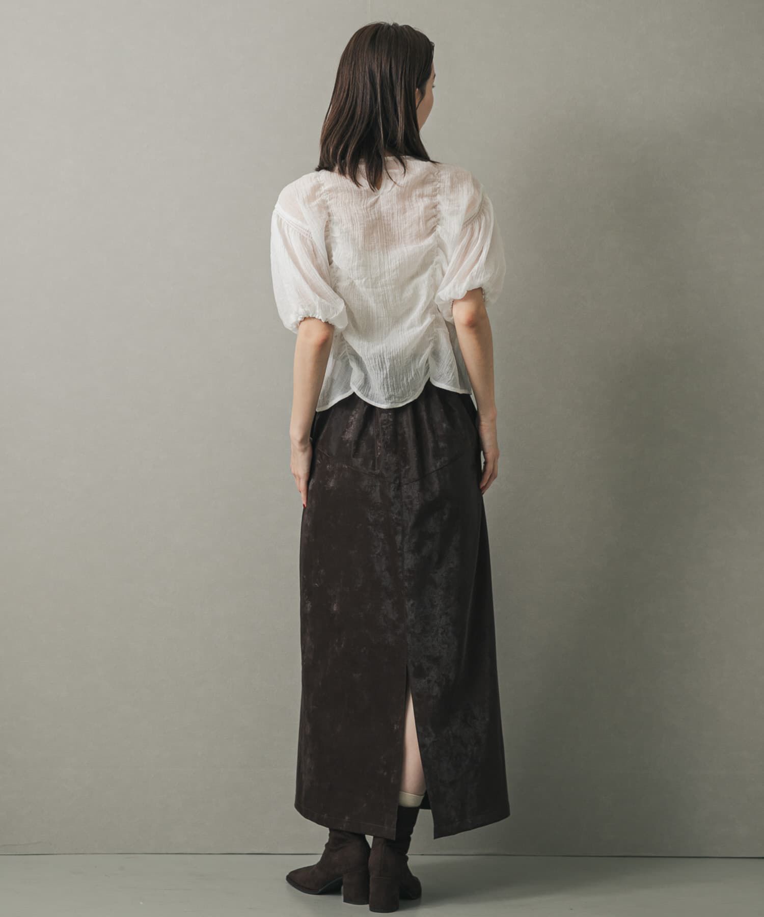 SENSE OF PLACE by URBAN RESEARCH「シャーリングブラウス(5分袖)」|シャツ・ブラウス|