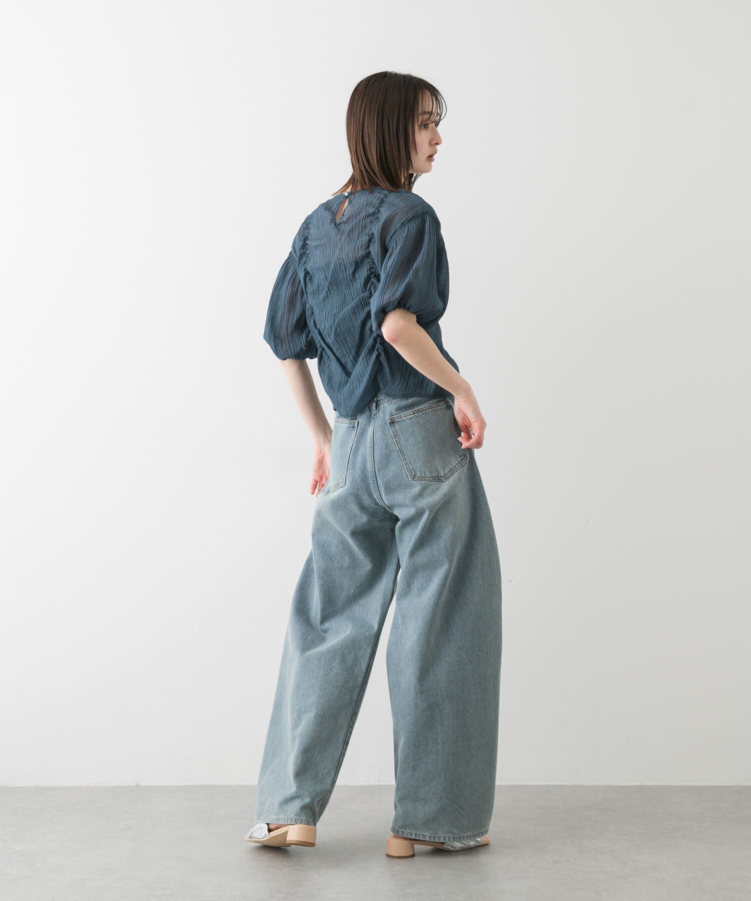 SENSE OF PLACE by URBAN RESEARCH「シャーリングブラウス(5分袖)」|シャツ・ブラウス|