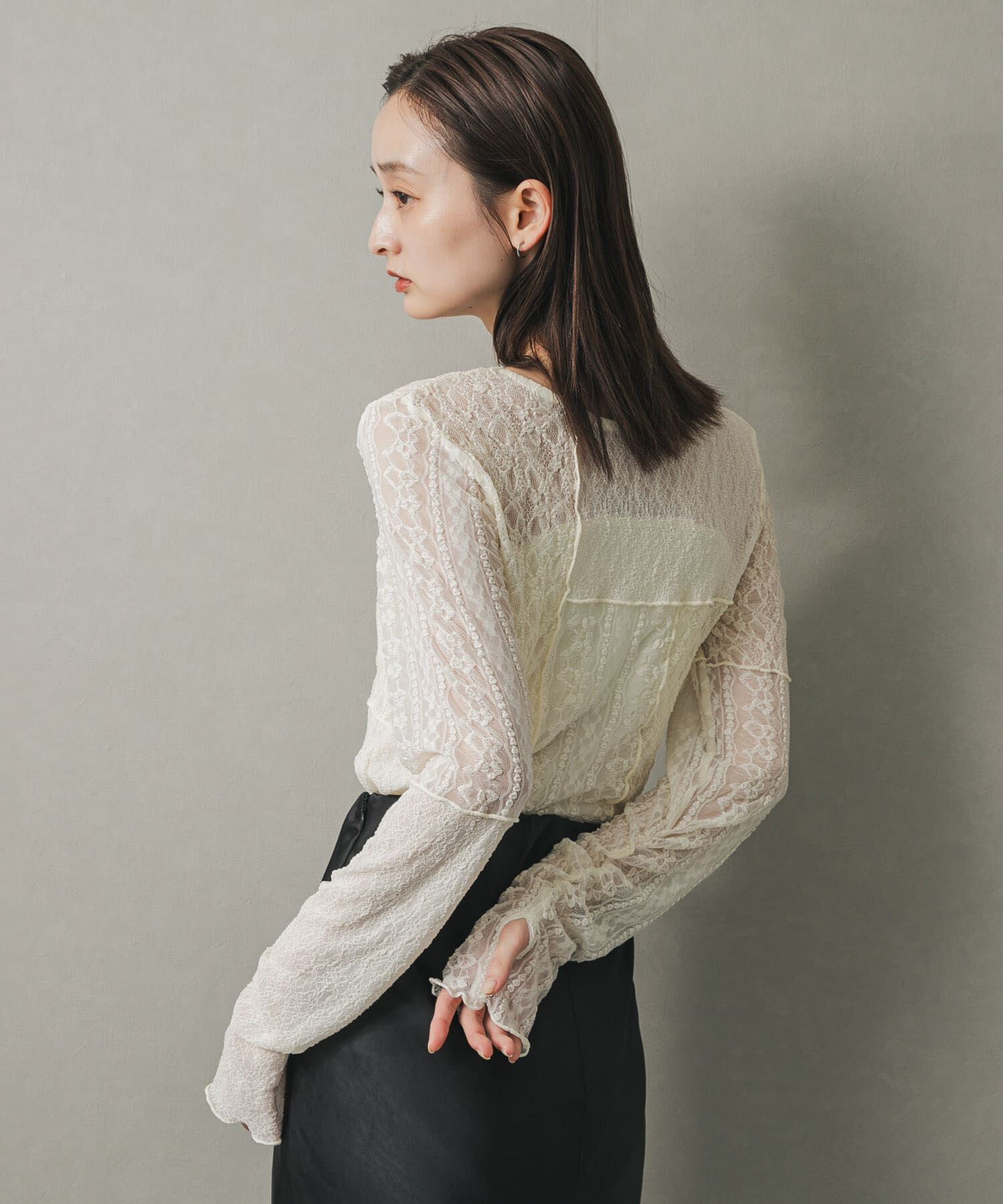 SENSE OF PLACE by URBAN RESEARCH「パッチワークレーストップ」|Tシャツ・カットソー|