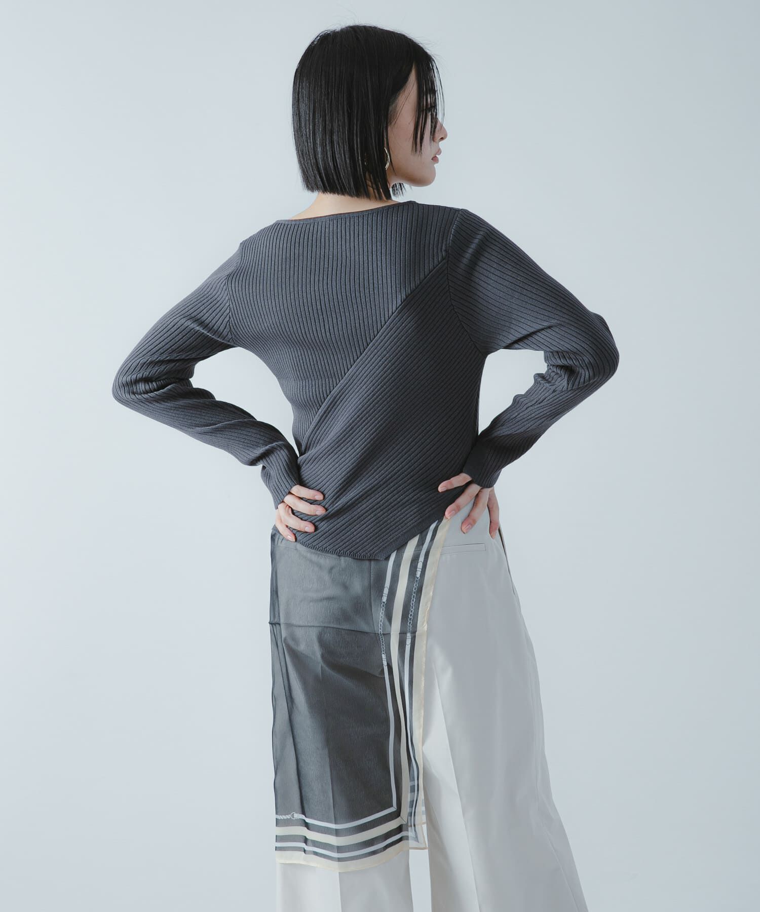 SENSE OF PLACE by URBAN RESEARCH「『洗濯可/防花粉』SKINProofアシメヘムボートネックセーター」|ニット・セーター|