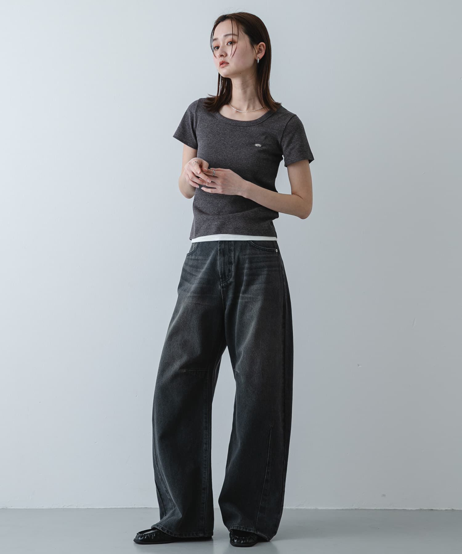 SENSE OF PLACE by URBAN RESEARCH「ラウンドネックリブTシャツ(半袖)」|Tシャツ・カットソー|