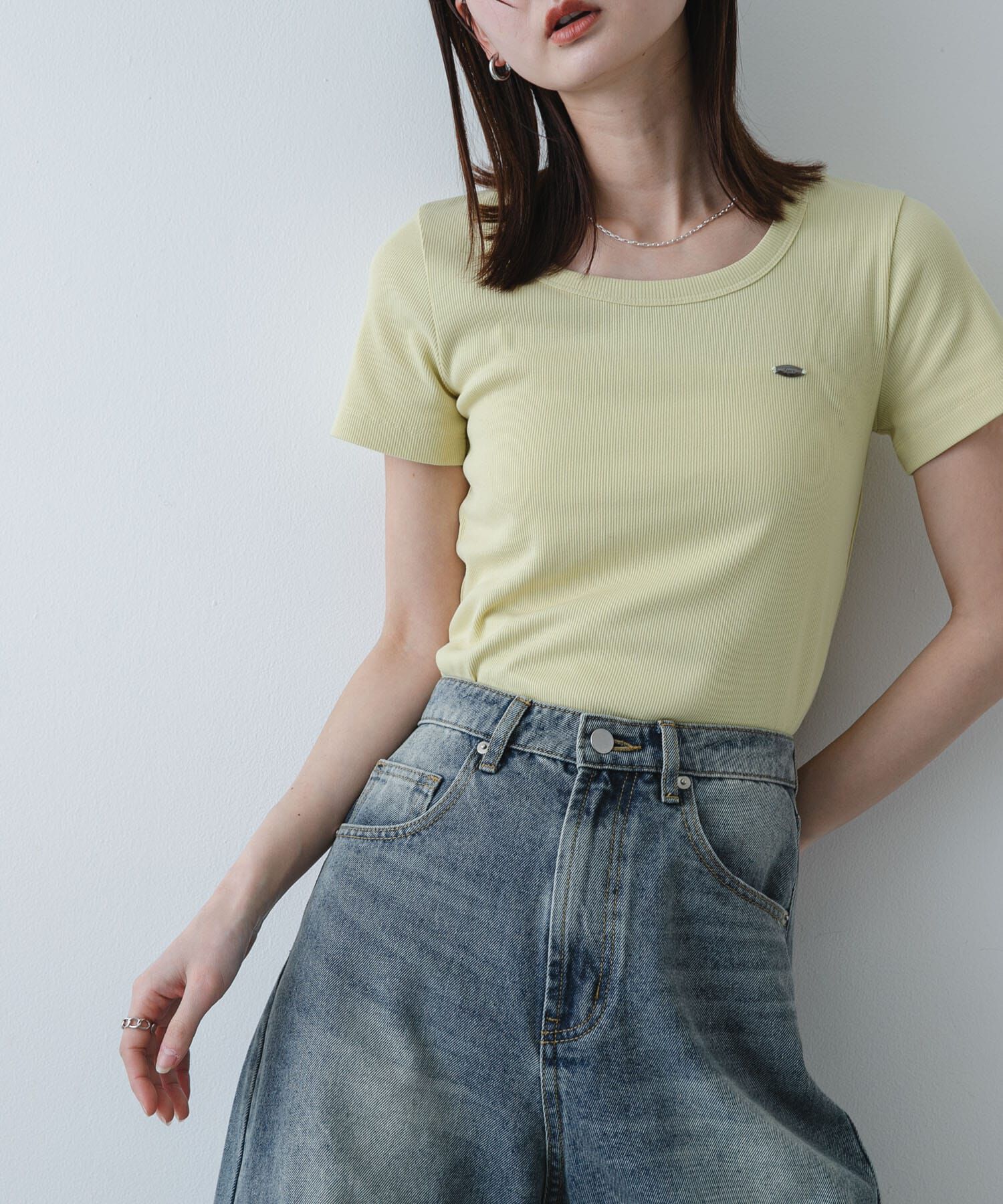 SENSE OF PLACE by URBAN RESEARCH「ラウンドネックリブTシャツ(半袖)」|Tシャツ・カットソー|