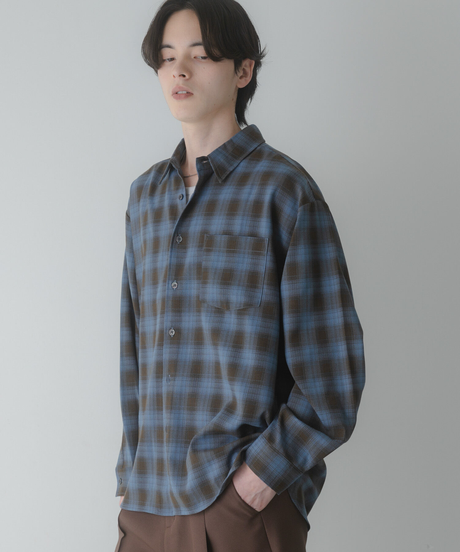 SENSE OF PLACE by URBAN RESEARCH「マドラスチェックロングスリーブシャツ」|シャツ・ブラウス|