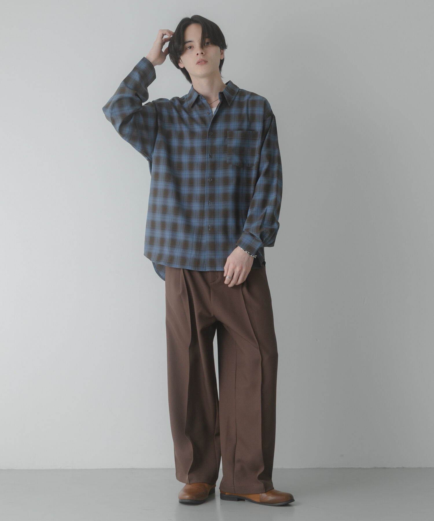 SENSE OF PLACE by URBAN RESEARCH「マドラスチェックロングスリーブシャツ」|シャツ・ブラウス|