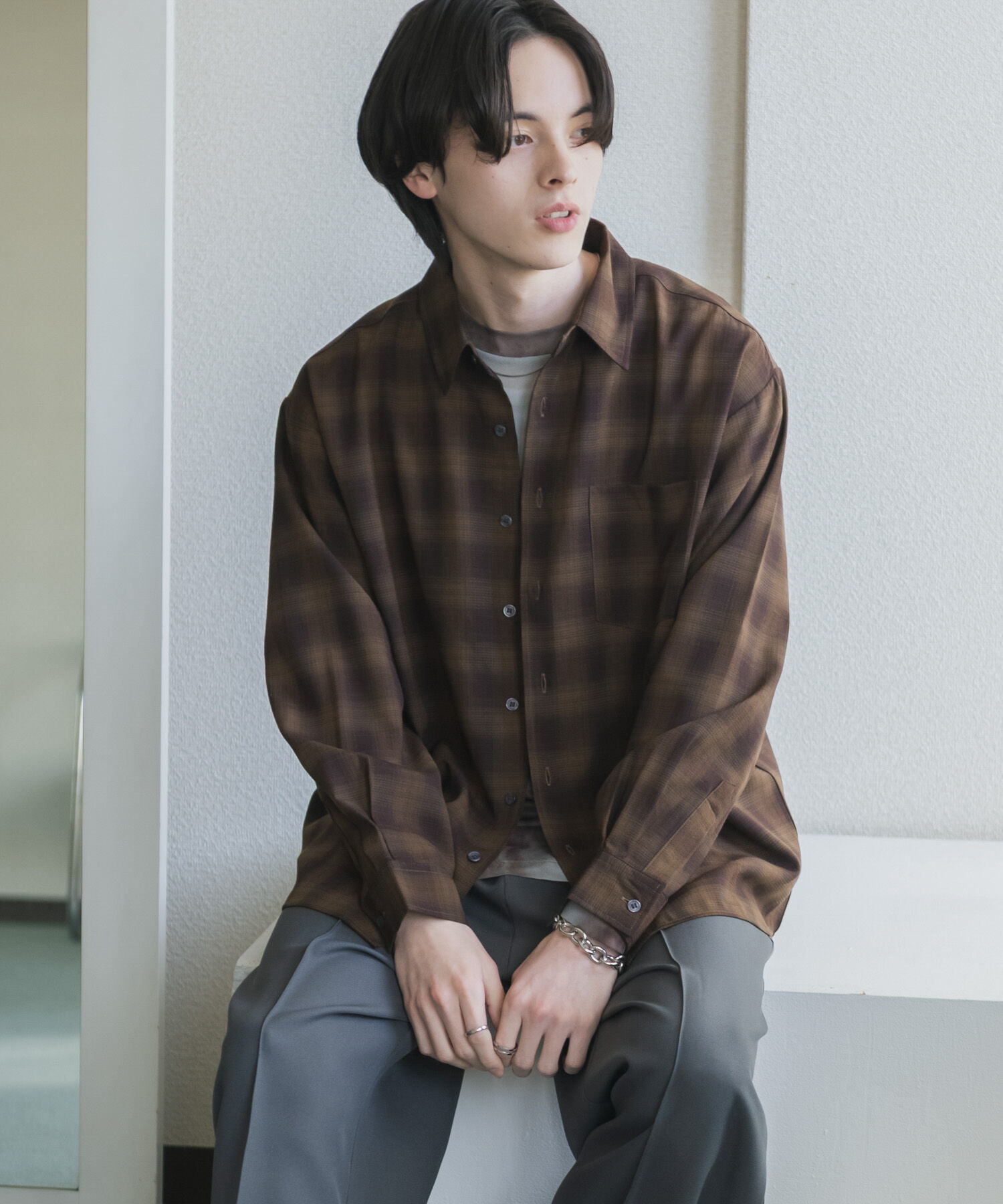 SENSE OF PLACE by URBAN RESEARCH「マドラスチェックロングスリーブシャツ」|シャツ・ブラウス|