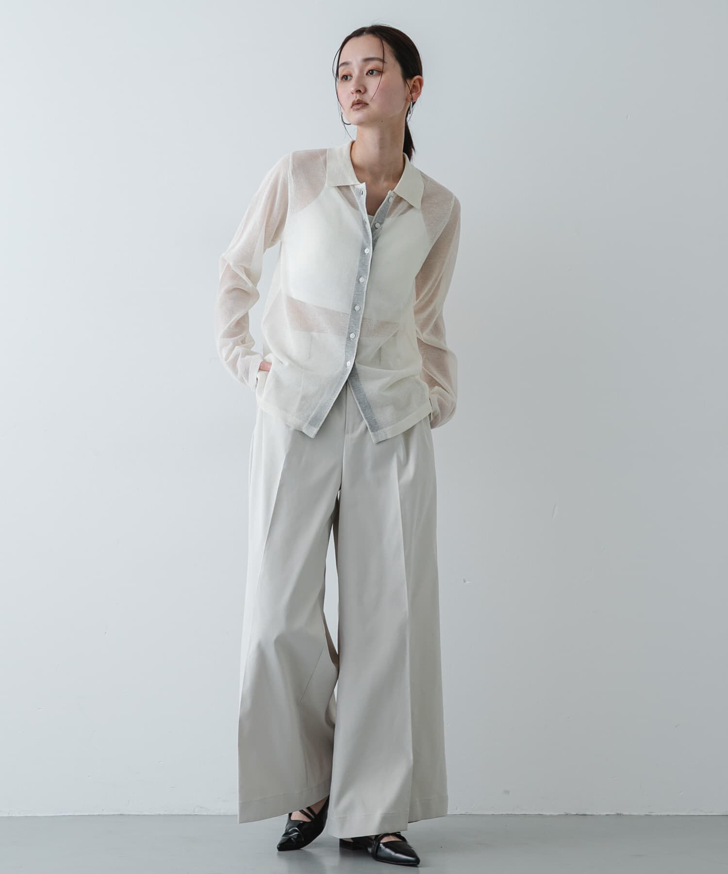 SENSE OF PLACE by URBAN RESEARCH「『洗濯可/接触冷感』シアーニットシャツカーディガン」|ニット・セーター|