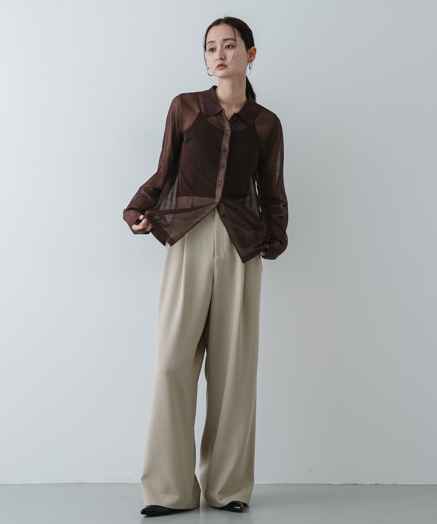 SENSE OF PLACE by URBAN RESEARCH「『洗濯可/接触冷感』シアーニットシャツカーディガン」|ニット・セーター|