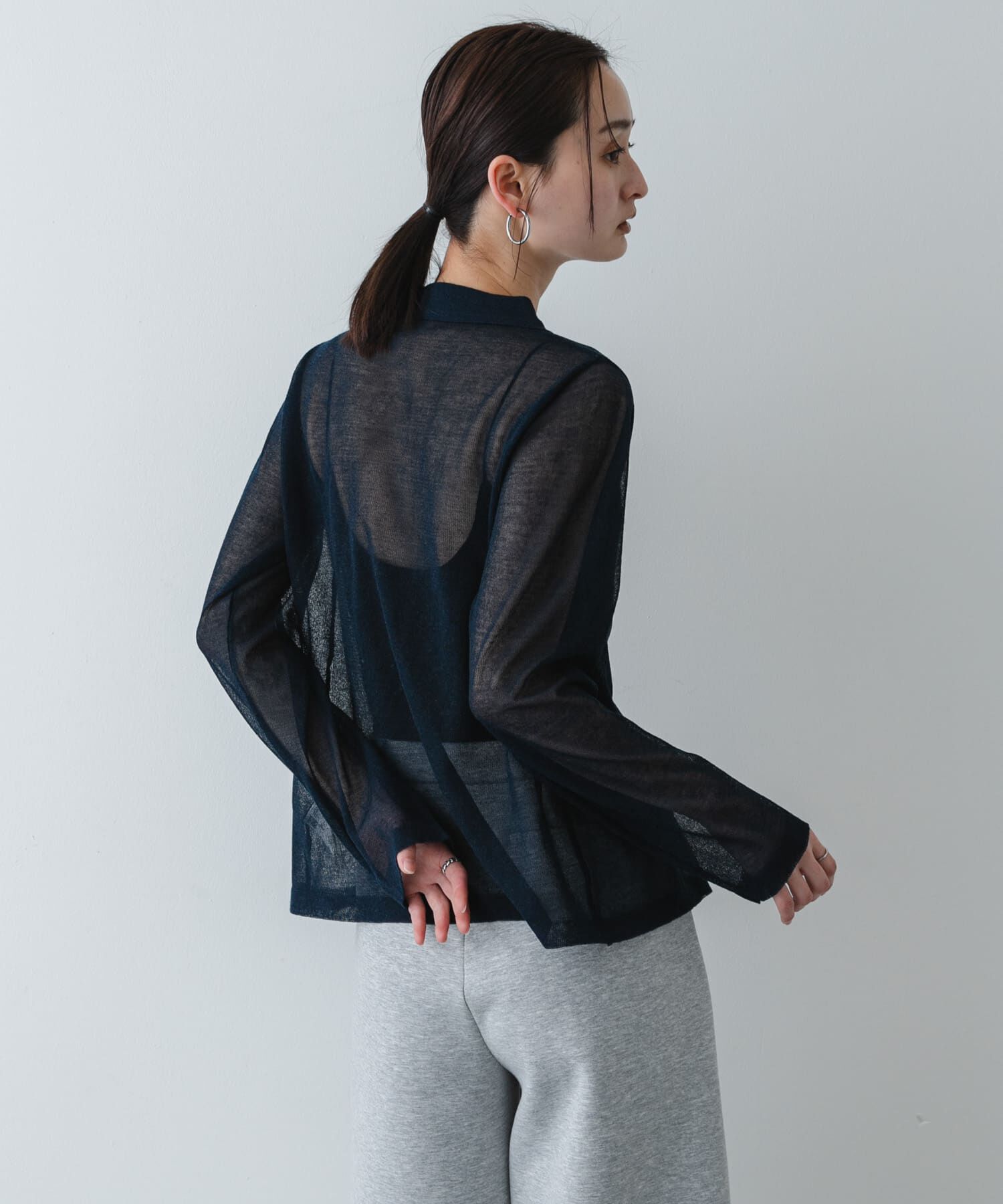 SENSE OF PLACE by URBAN RESEARCH「『洗濯可/接触冷感』シアーニットシャツカーディガン」|ニット・セーター|