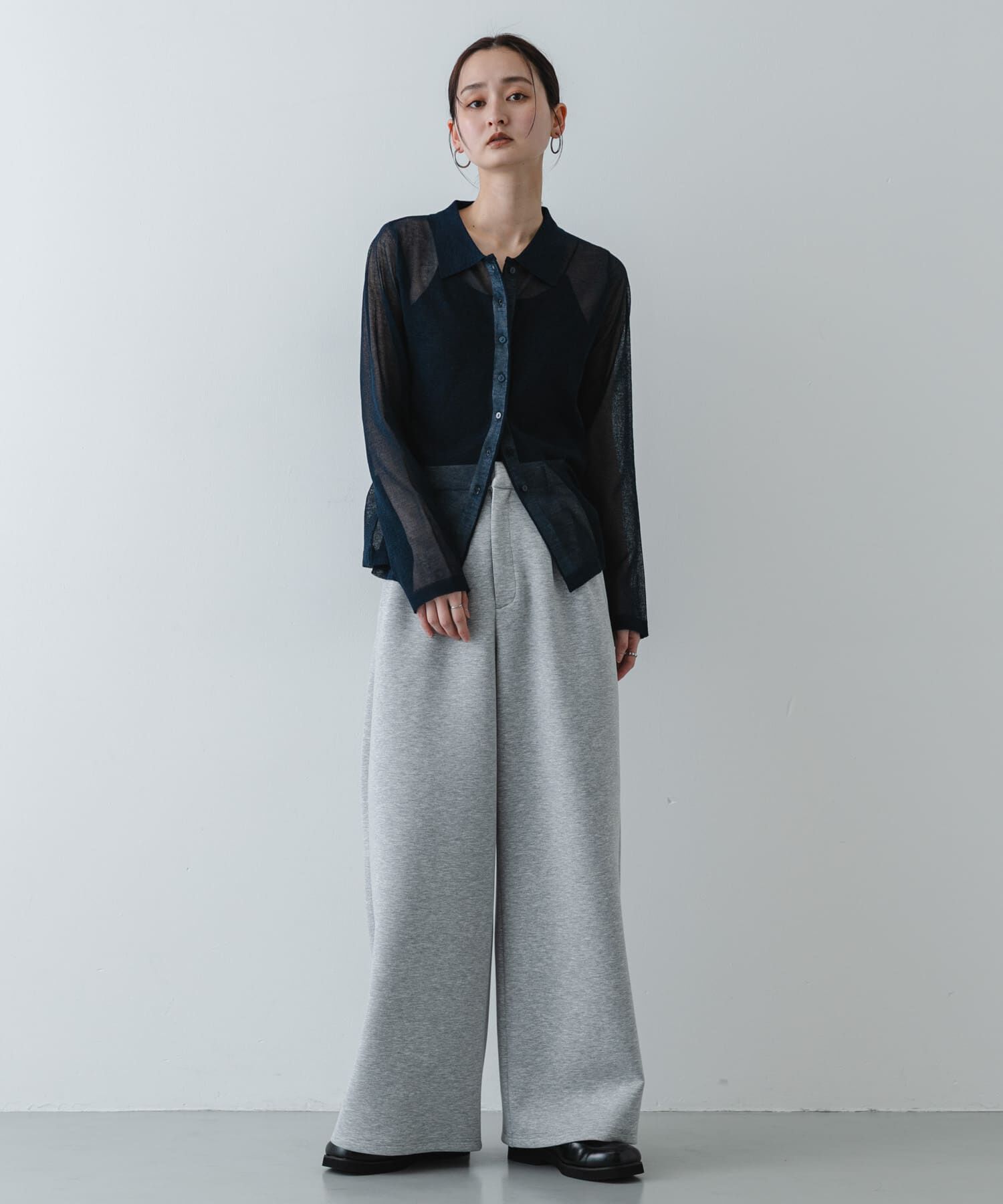 SENSE OF PLACE by URBAN RESEARCH「『洗濯可/接触冷感』シアーニットシャツカーディガン」|ニット・セーター|