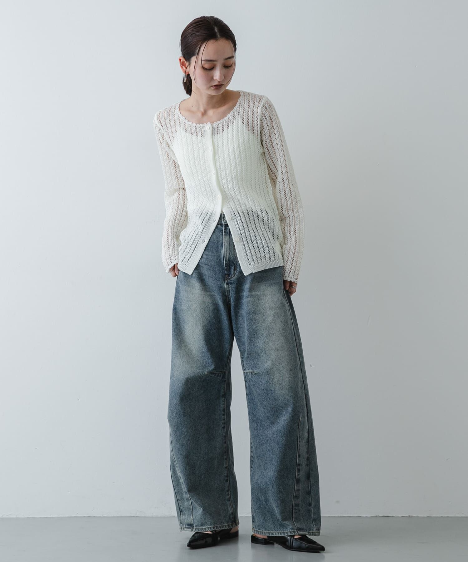 SENSE OF PLACE by URBAN RESEARCH「『洗濯可』スカラップレースアミカーディガン」|カーディガン|