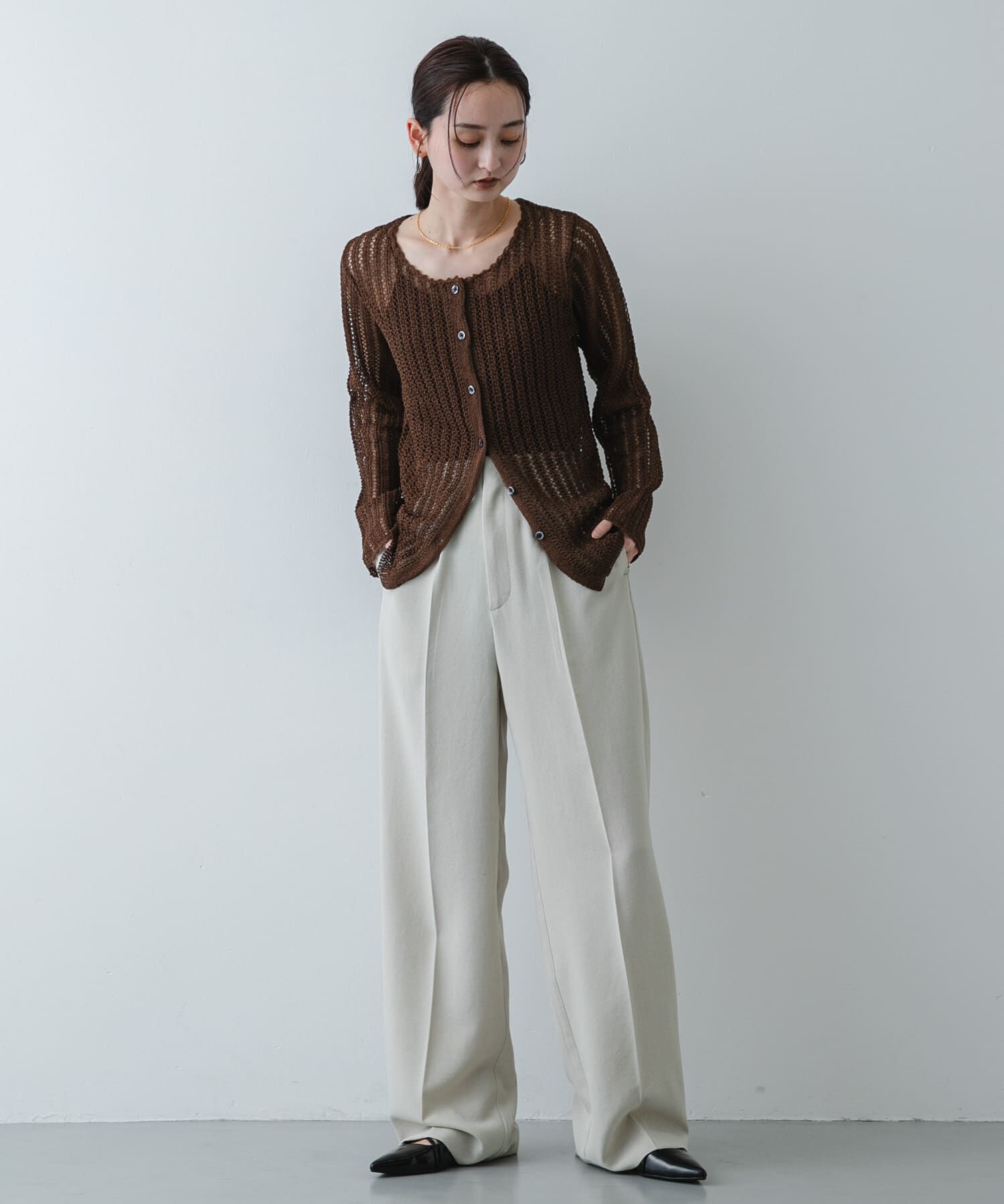 SENSE OF PLACE by URBAN RESEARCH「『洗濯可』スカラップレースアミカーディガン」|カーディガン|